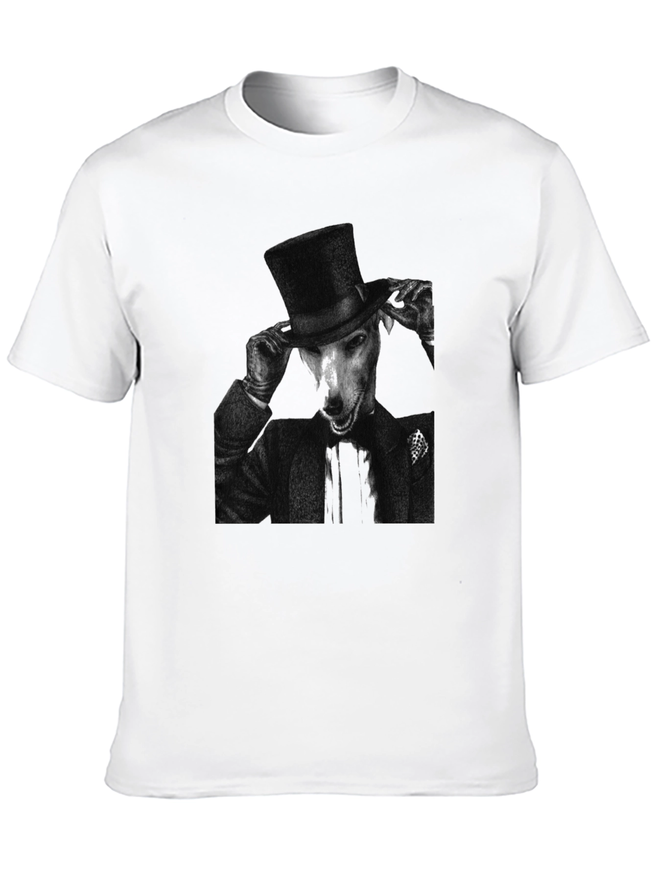 Dog in Top Hat Graphic Tee - Black