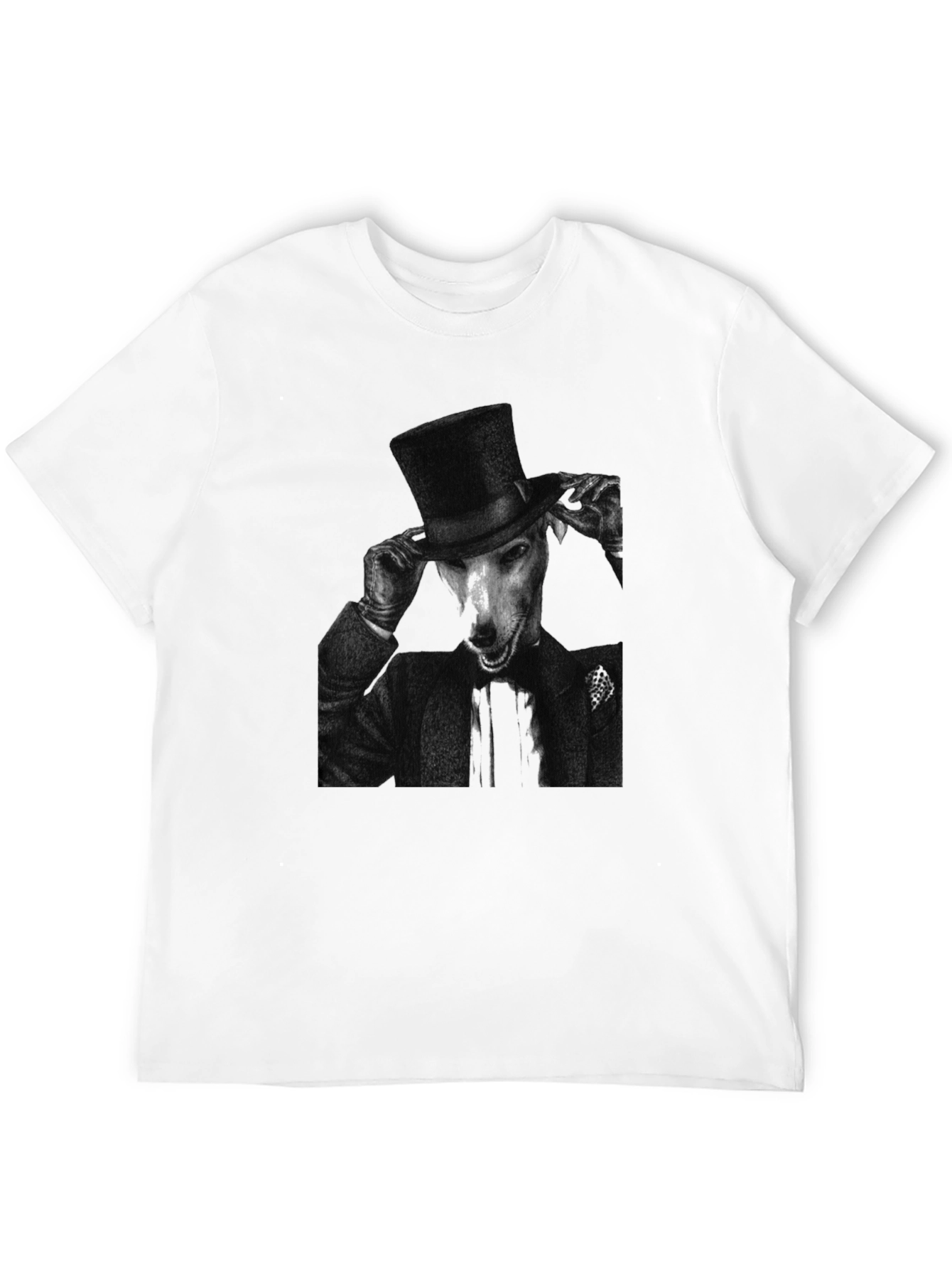Dog in Top Hat Graphic Tee - Black
