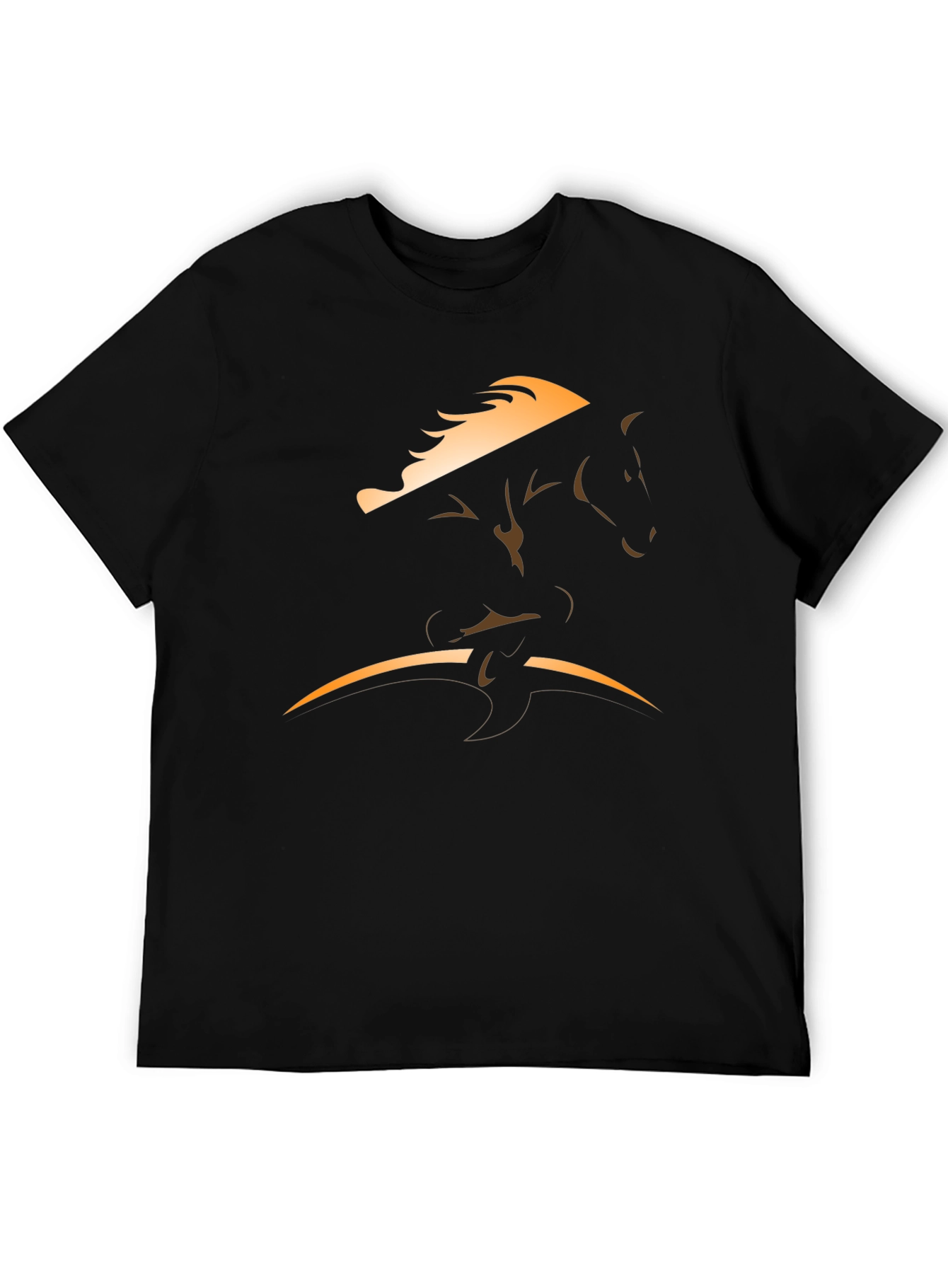 Horse Graphic Tee - Black Cotton Blend