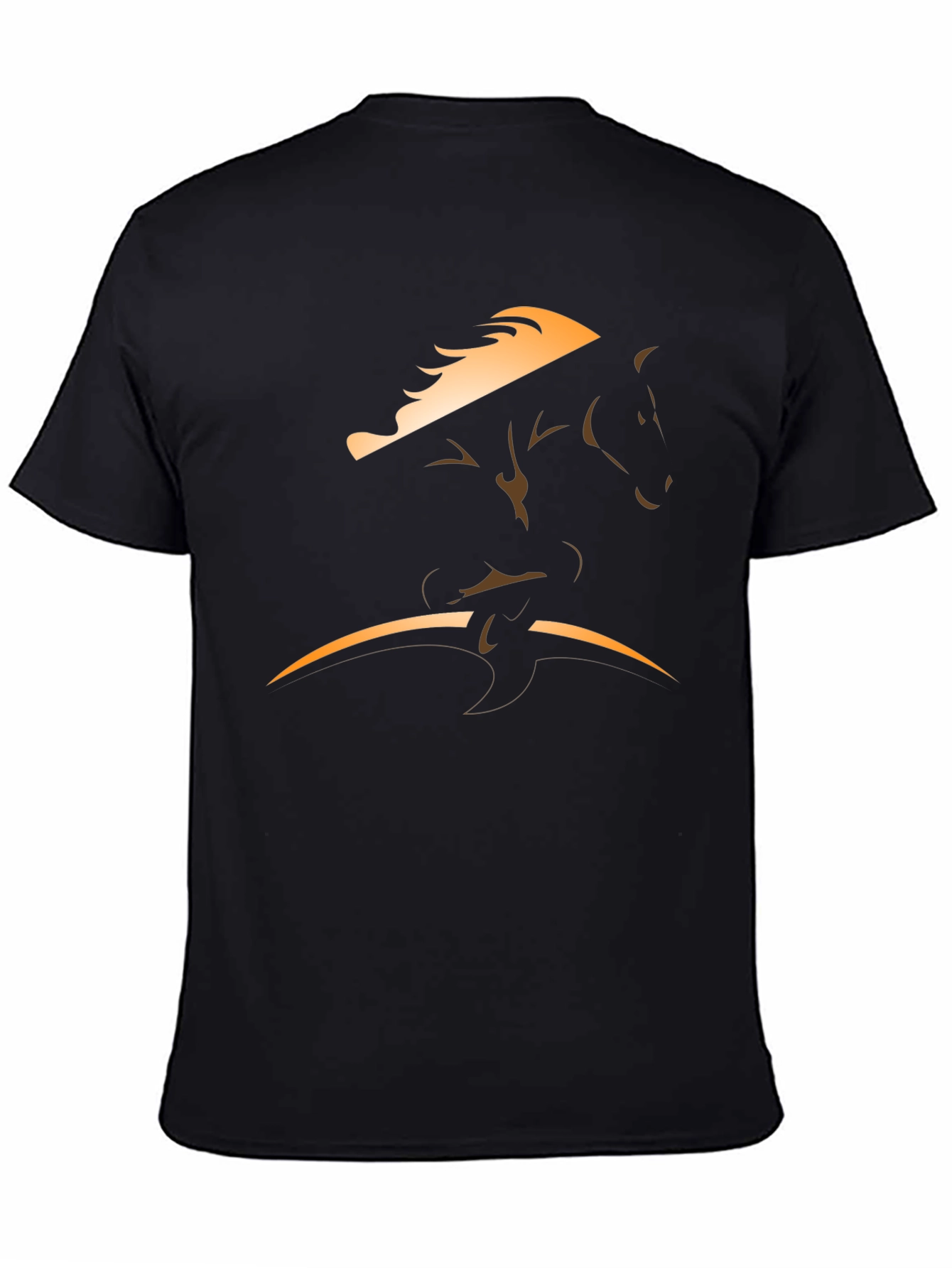 Horse Graphic Tee - Black Cotton Blend
