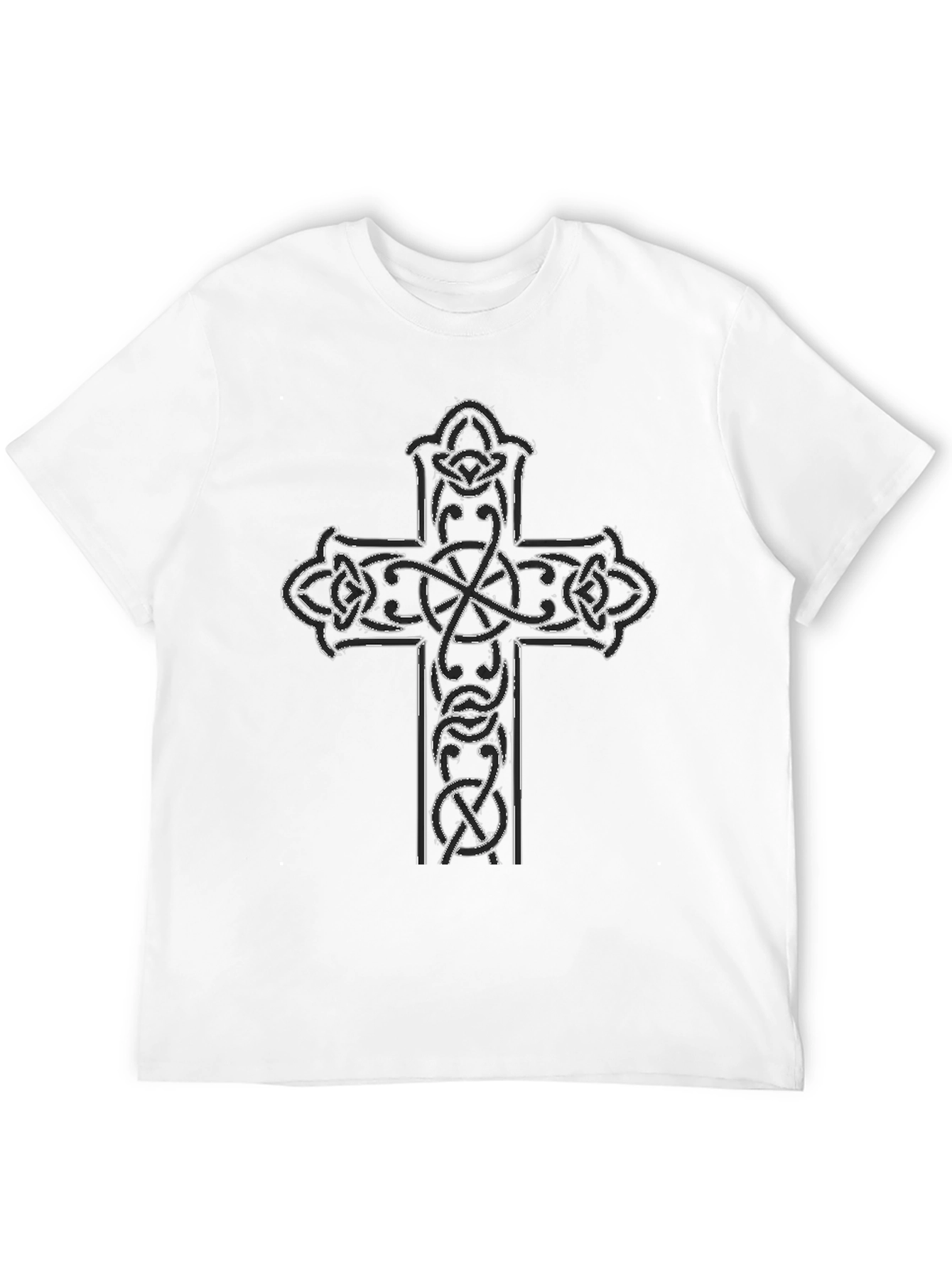 Celtic Cross Graphic Tee - Black Cotton Blend