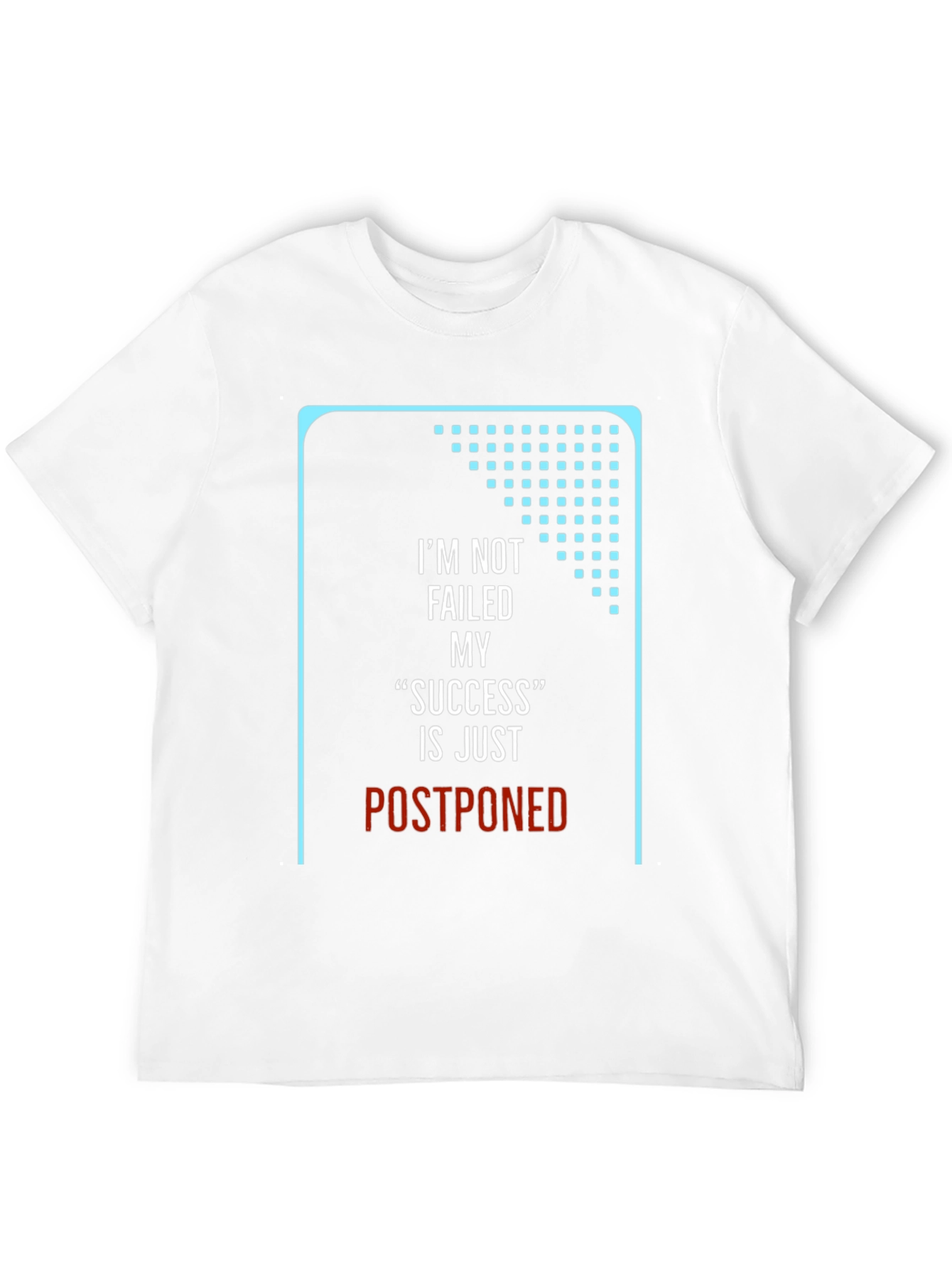 Motivational T-Shirt: Postponed Success Black Crew Neck