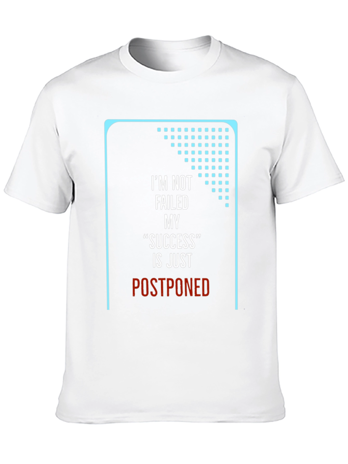 Motivational T-Shirt: Postponed Success Black Crew Neck