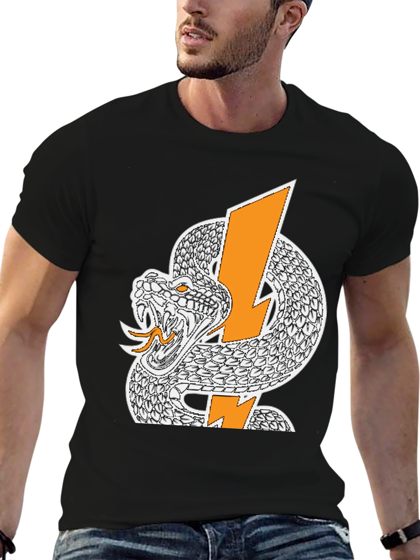 Snake & Lightning Bolt Graphic T-Shirt