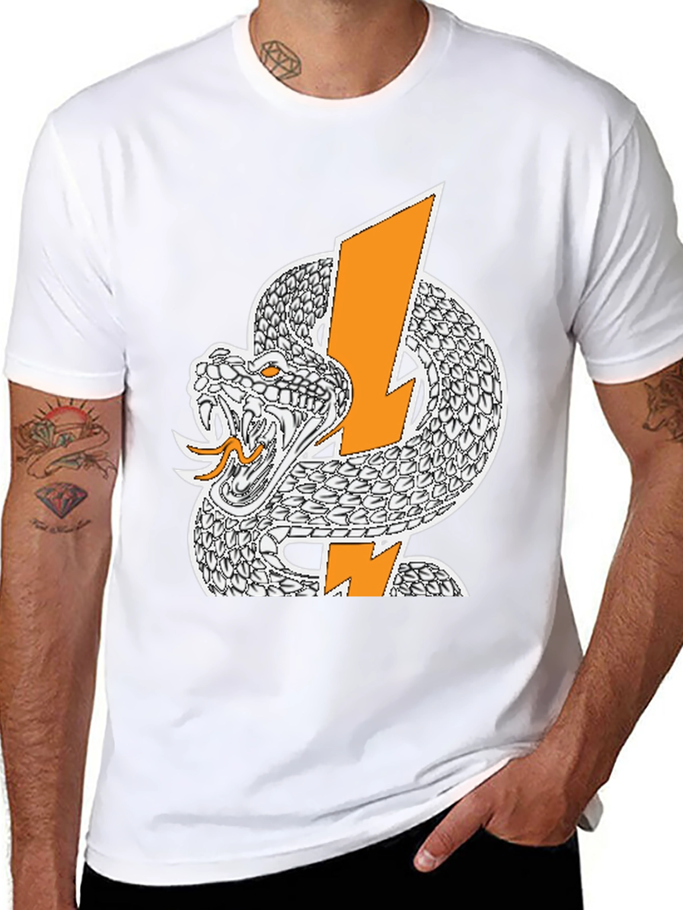 Snake & Lightning Bolt Graphic T-Shirt