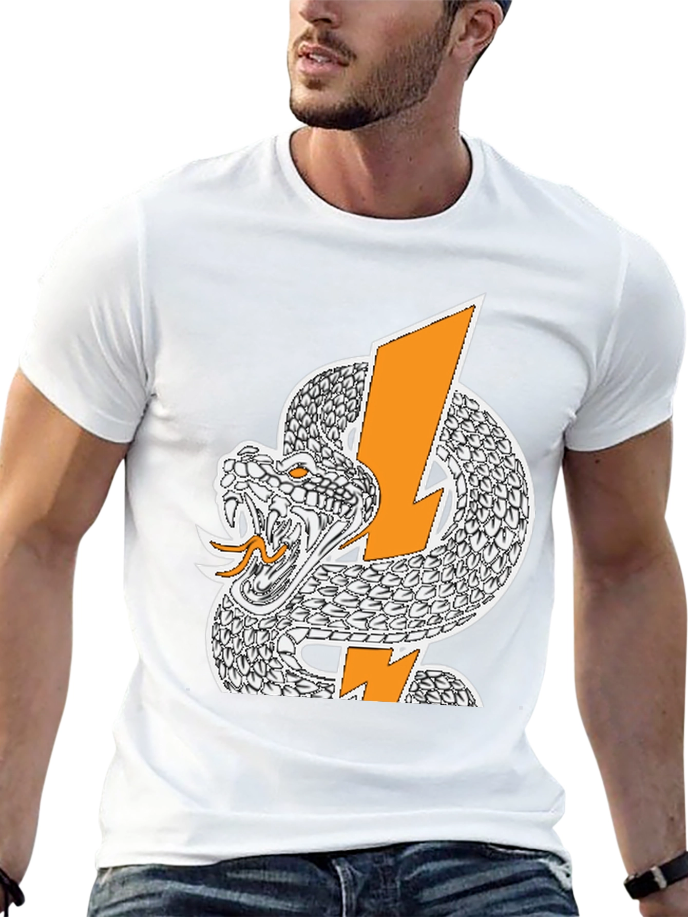 Snake & Lightning Bolt Graphic T-Shirt