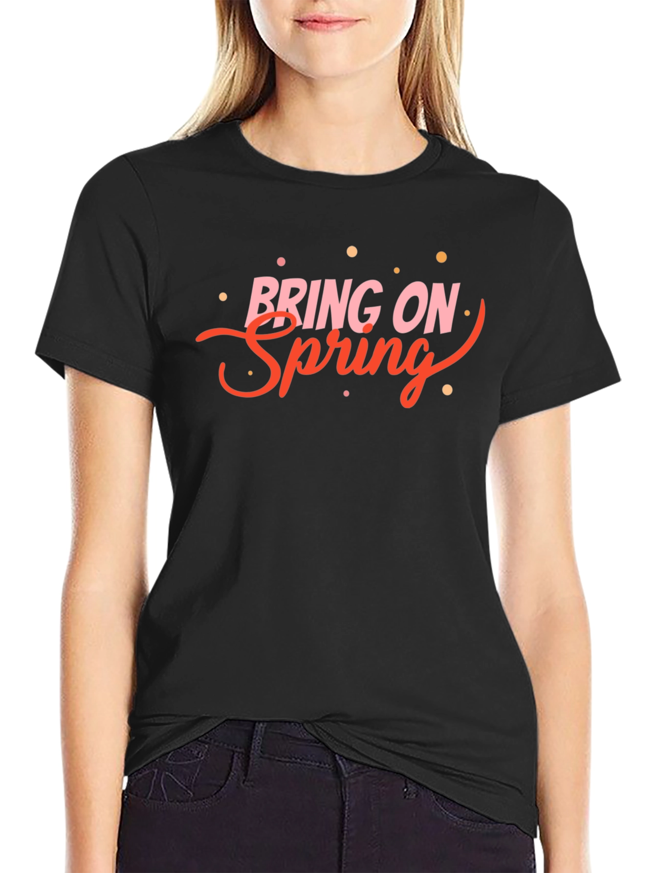 Bring On Spring Graphic Tee - Black Unisex T-Shirt