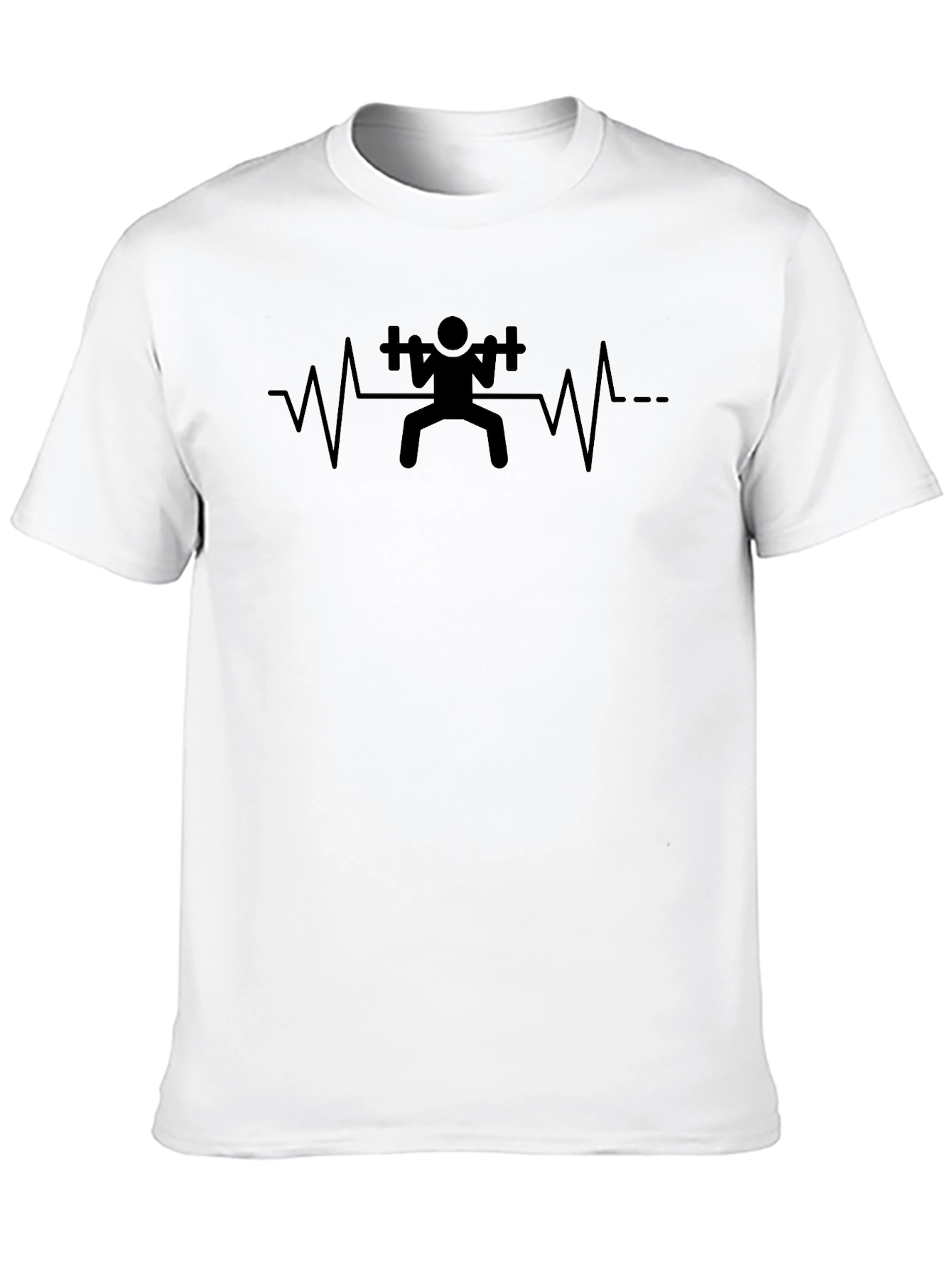 Weightlifting Heartbeat Black T-Shirt