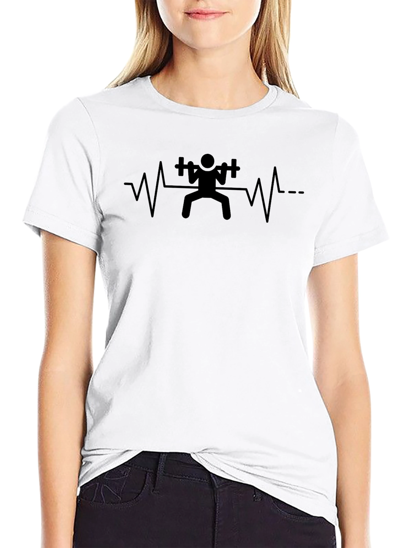 Weightlifting Heartbeat Black T-Shirt