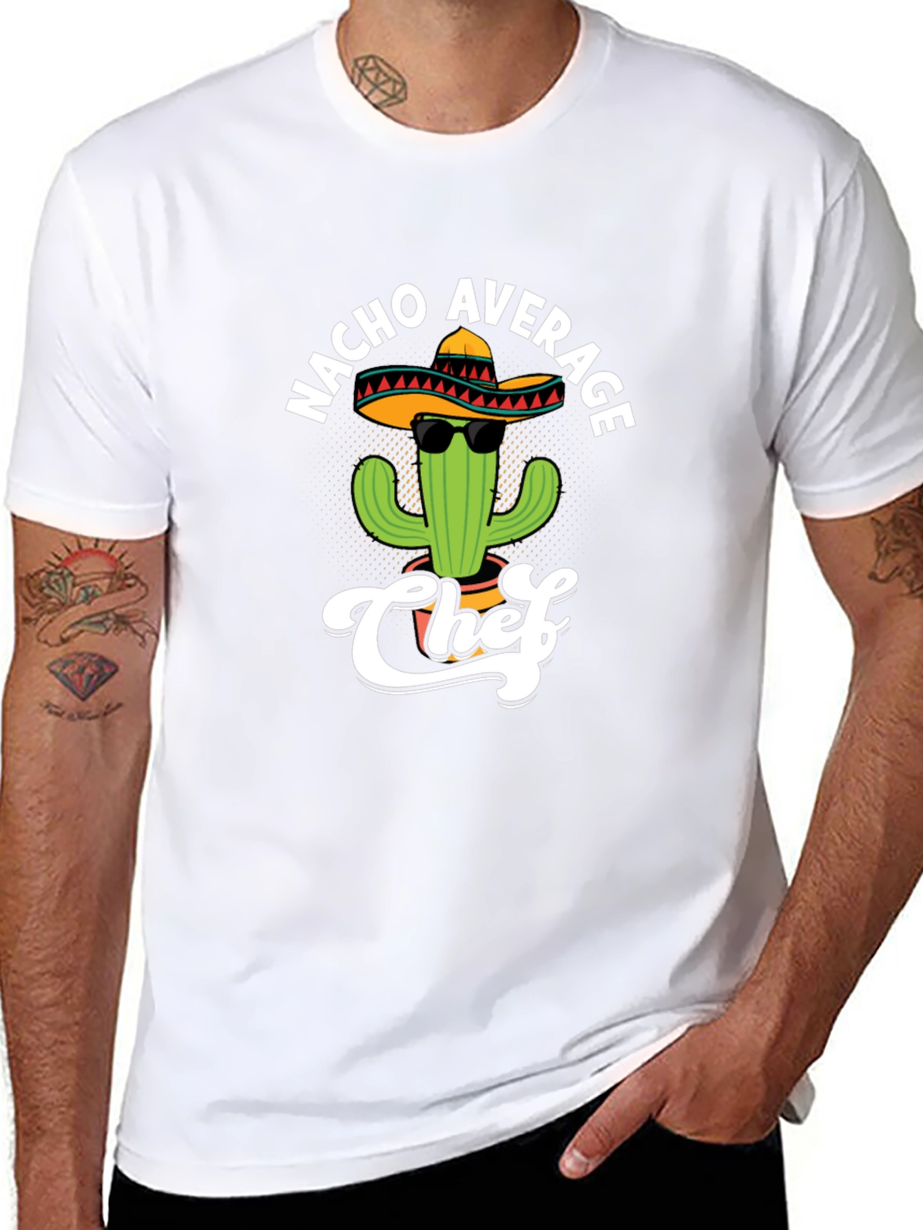 Nacho Average Chef T-Shirt - Funny Cactus Sombrero