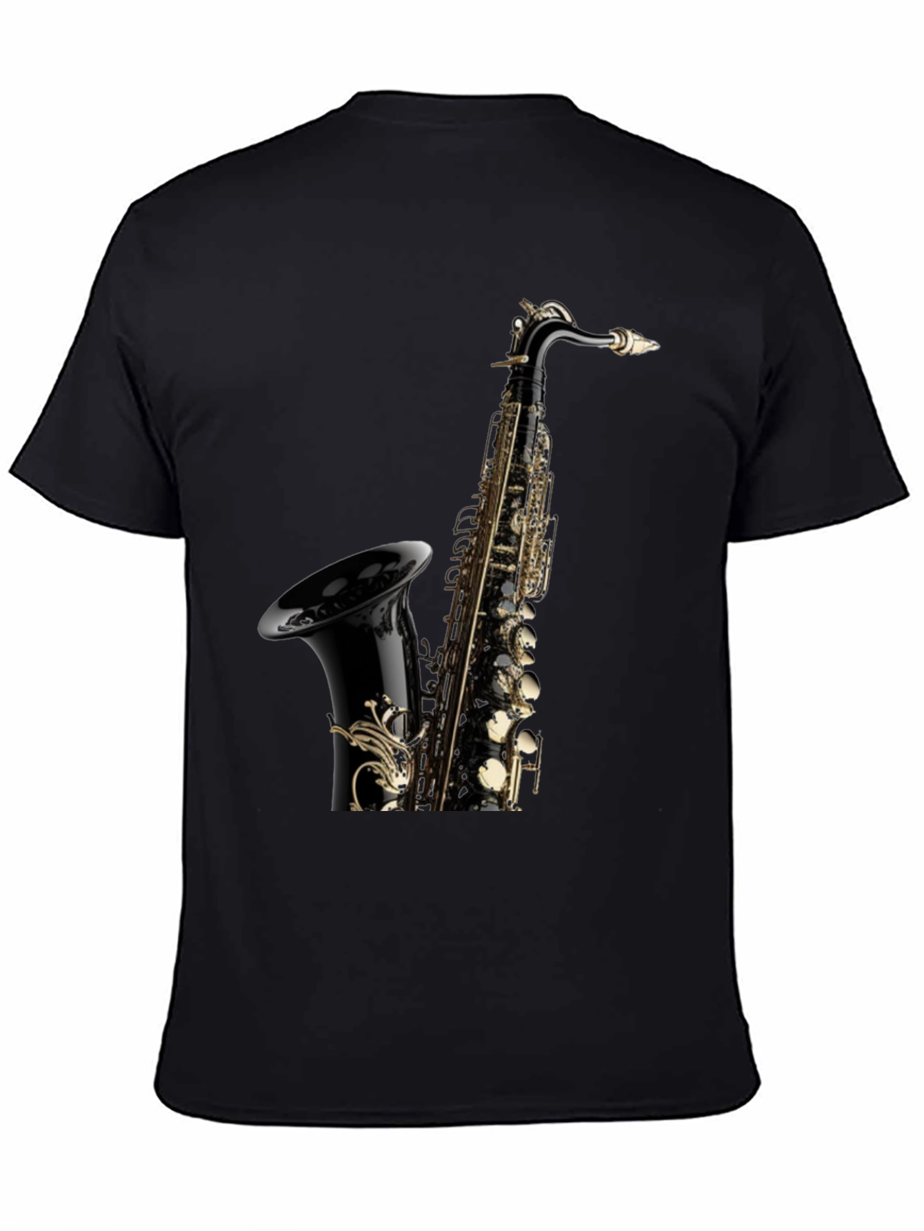 Saxophone Graphic Tee - Black Cotton Blend