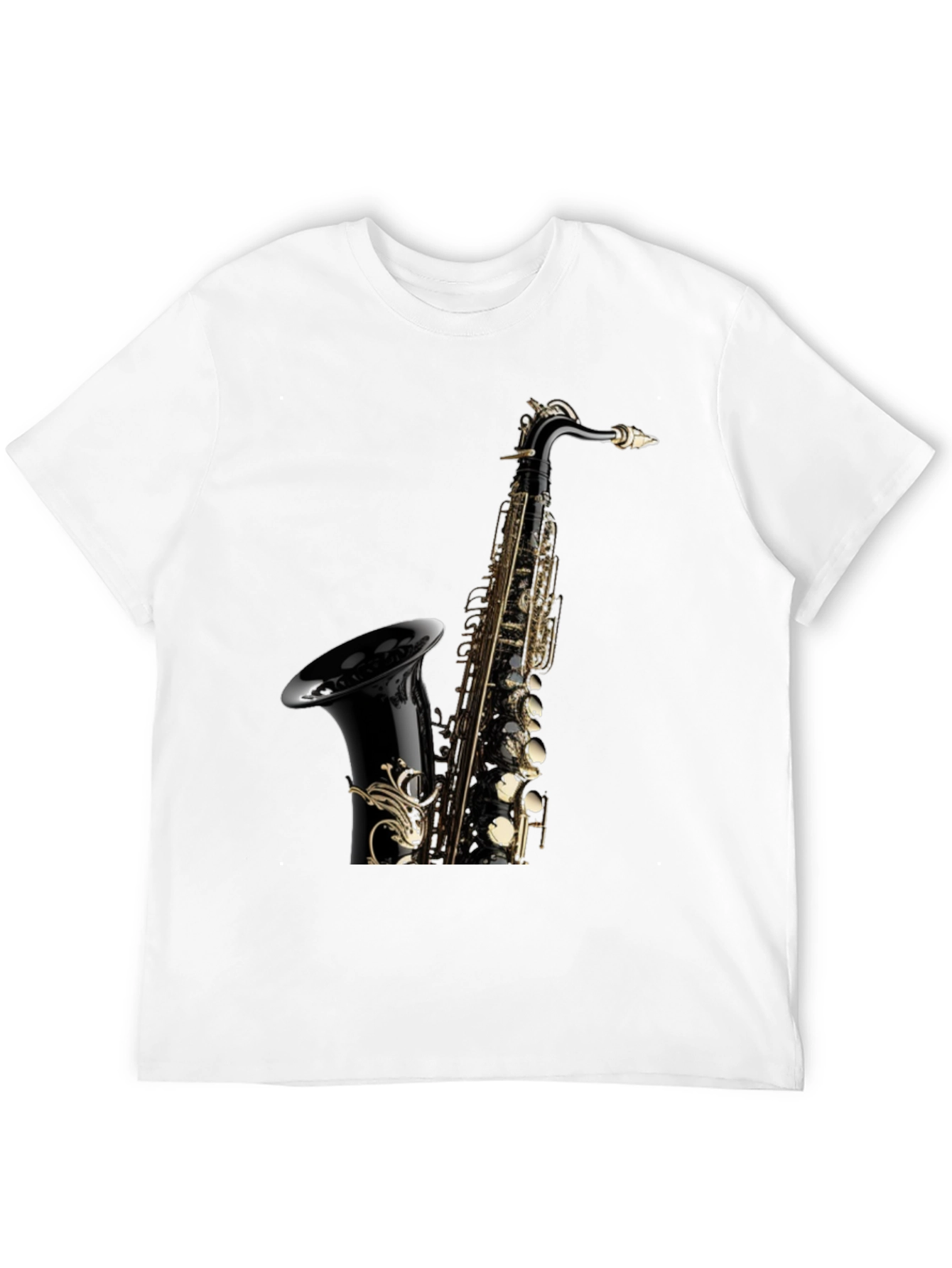Saxophone Graphic Tee - Black Cotton Blend