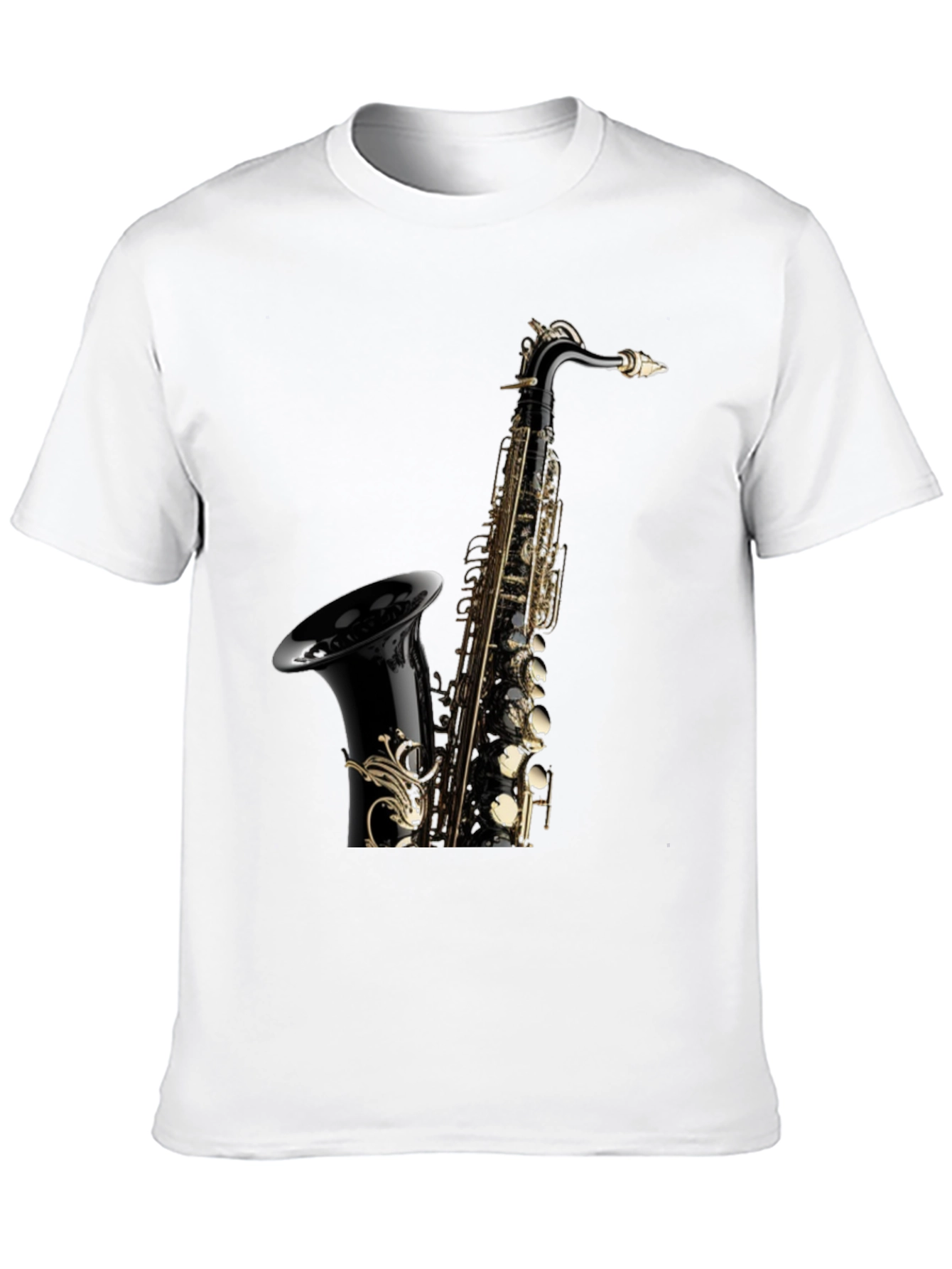 Saxophone Graphic Tee - Black Cotton Blend