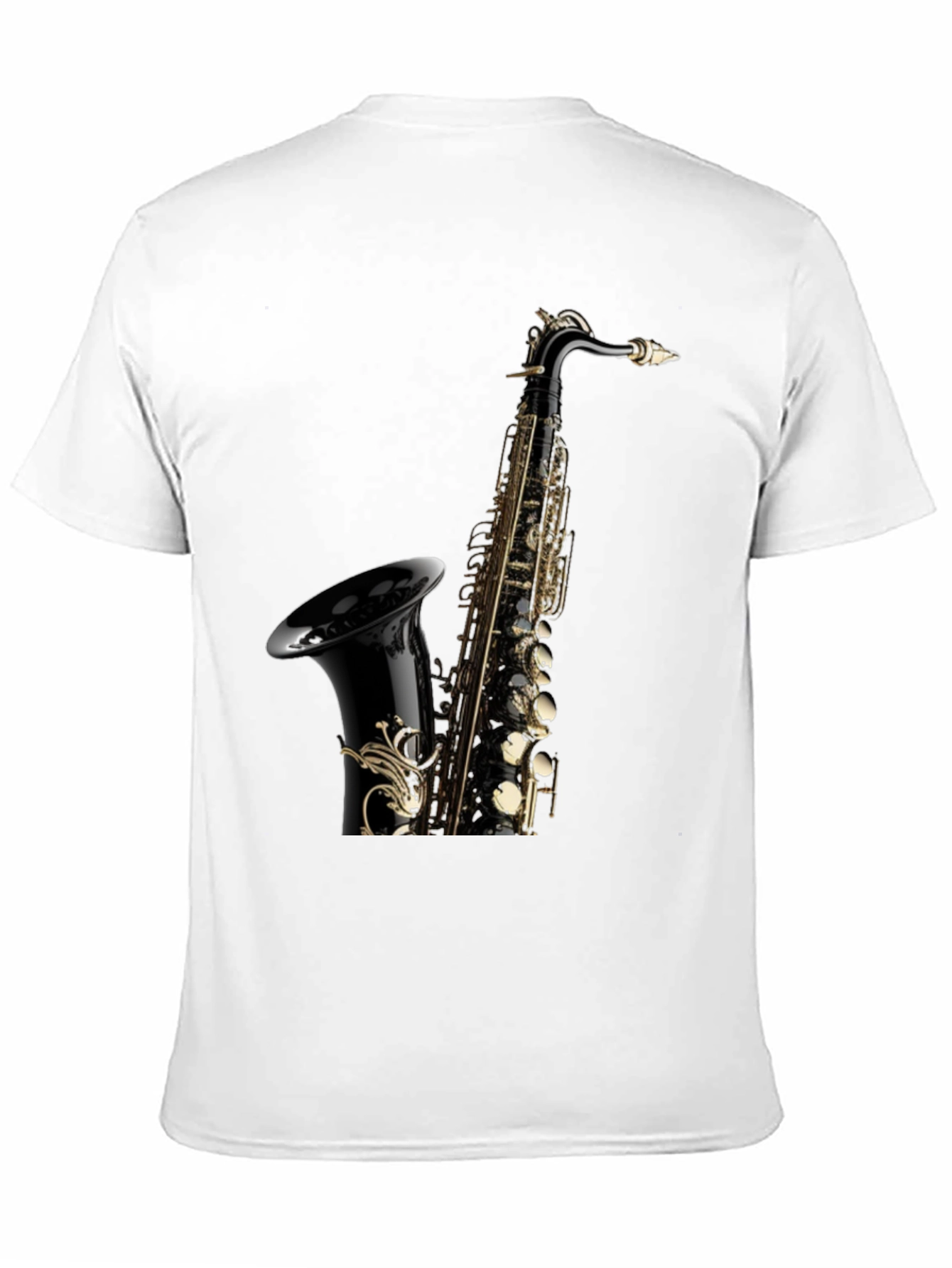 Saxophone Graphic Tee - Black Cotton Blend