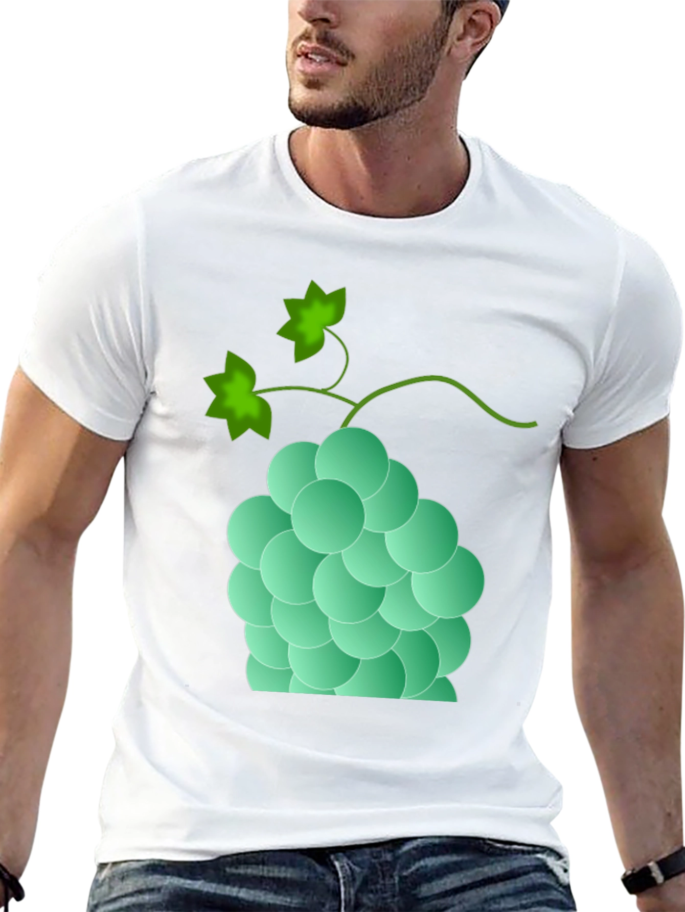 Grapes Graphic Print Tee - Casual Black T-Shirt