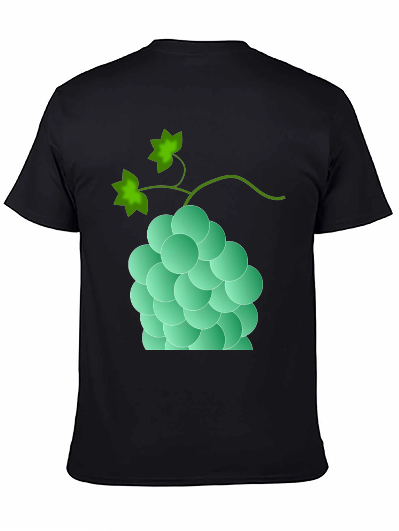 Grapes Graphic Print Tee - Casual Black T-Shirt