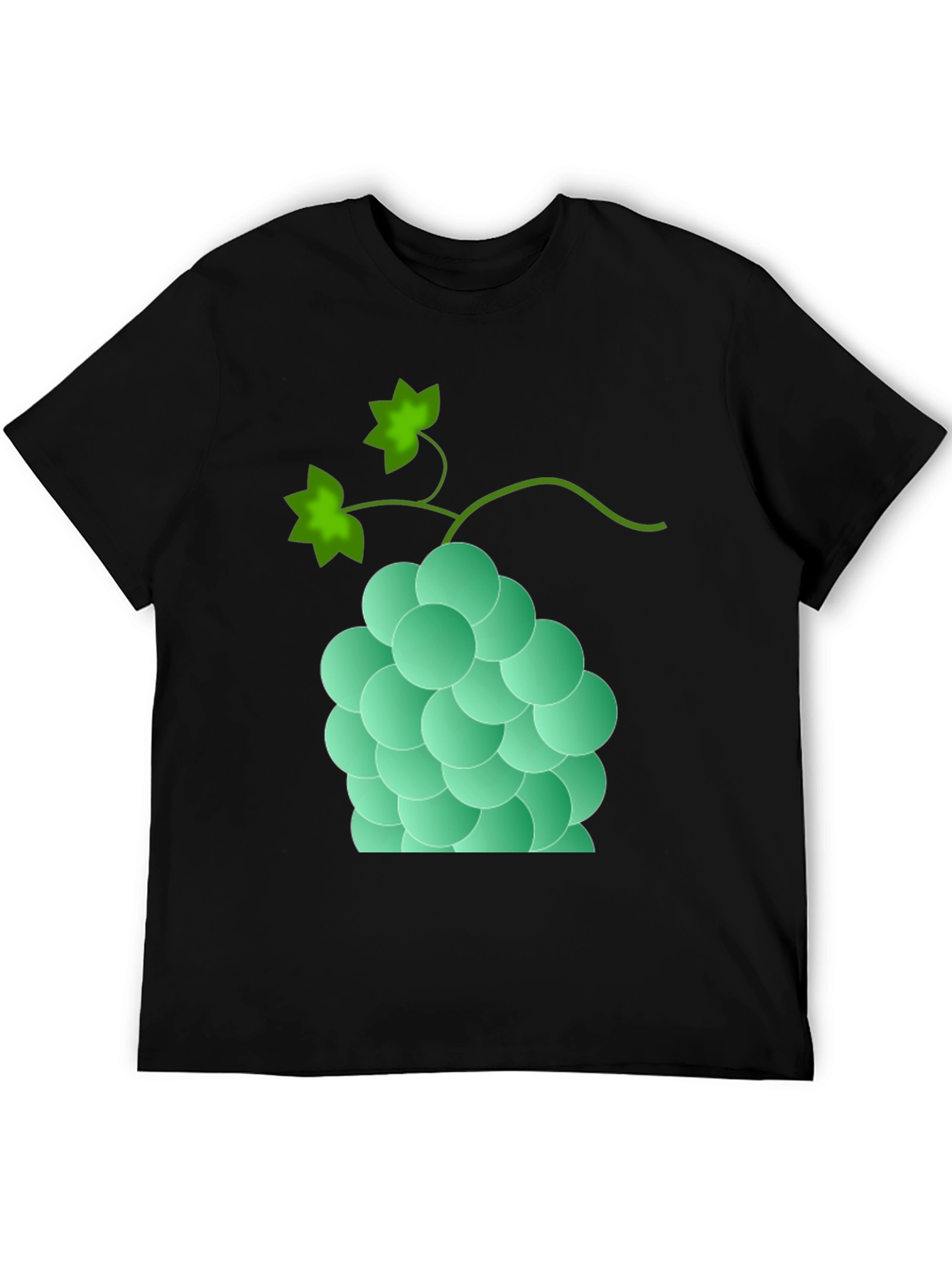Grapes Graphic Print Tee - Casual Black T-Shirt