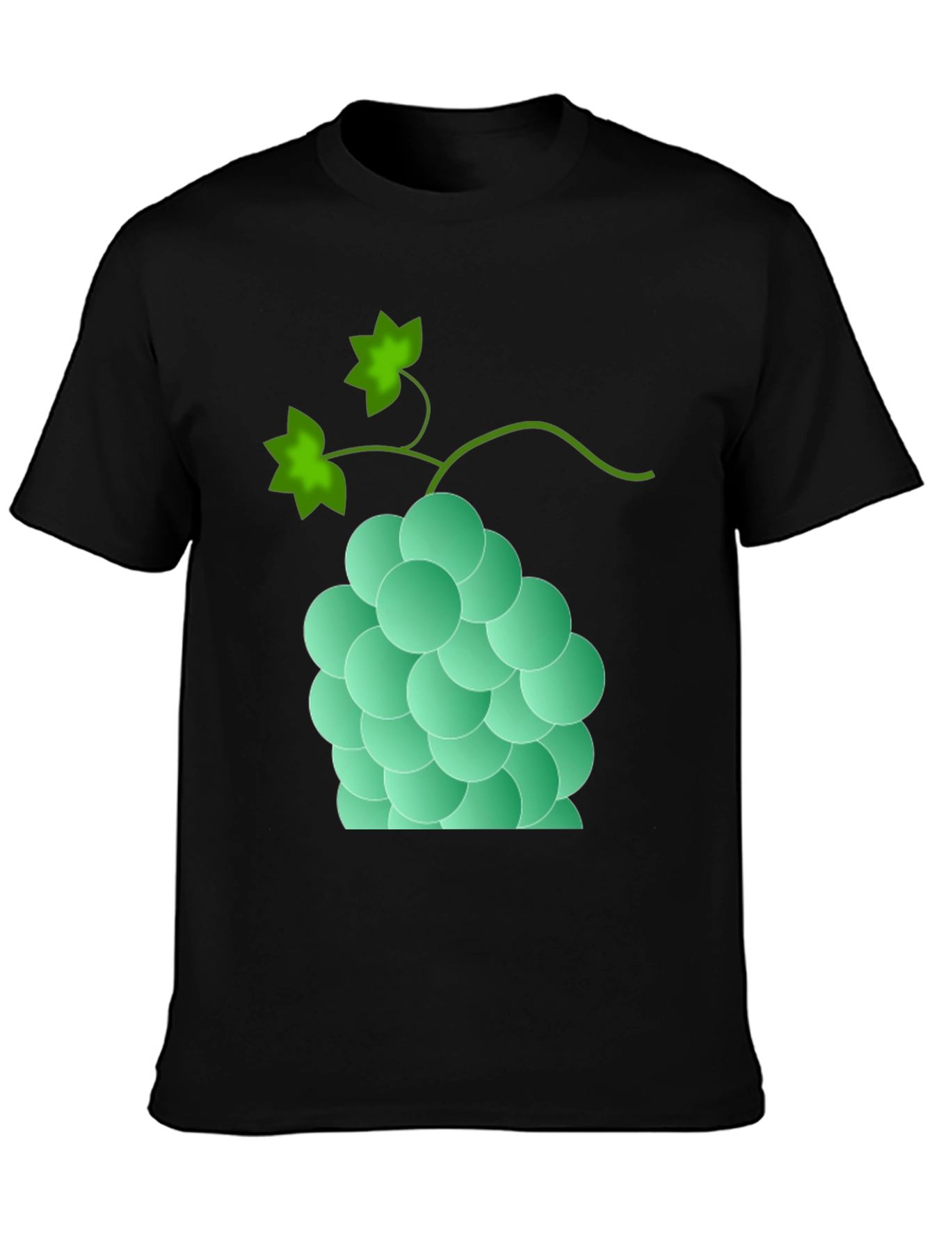 Grapes Graphic Print Tee - Casual Black T-Shirt