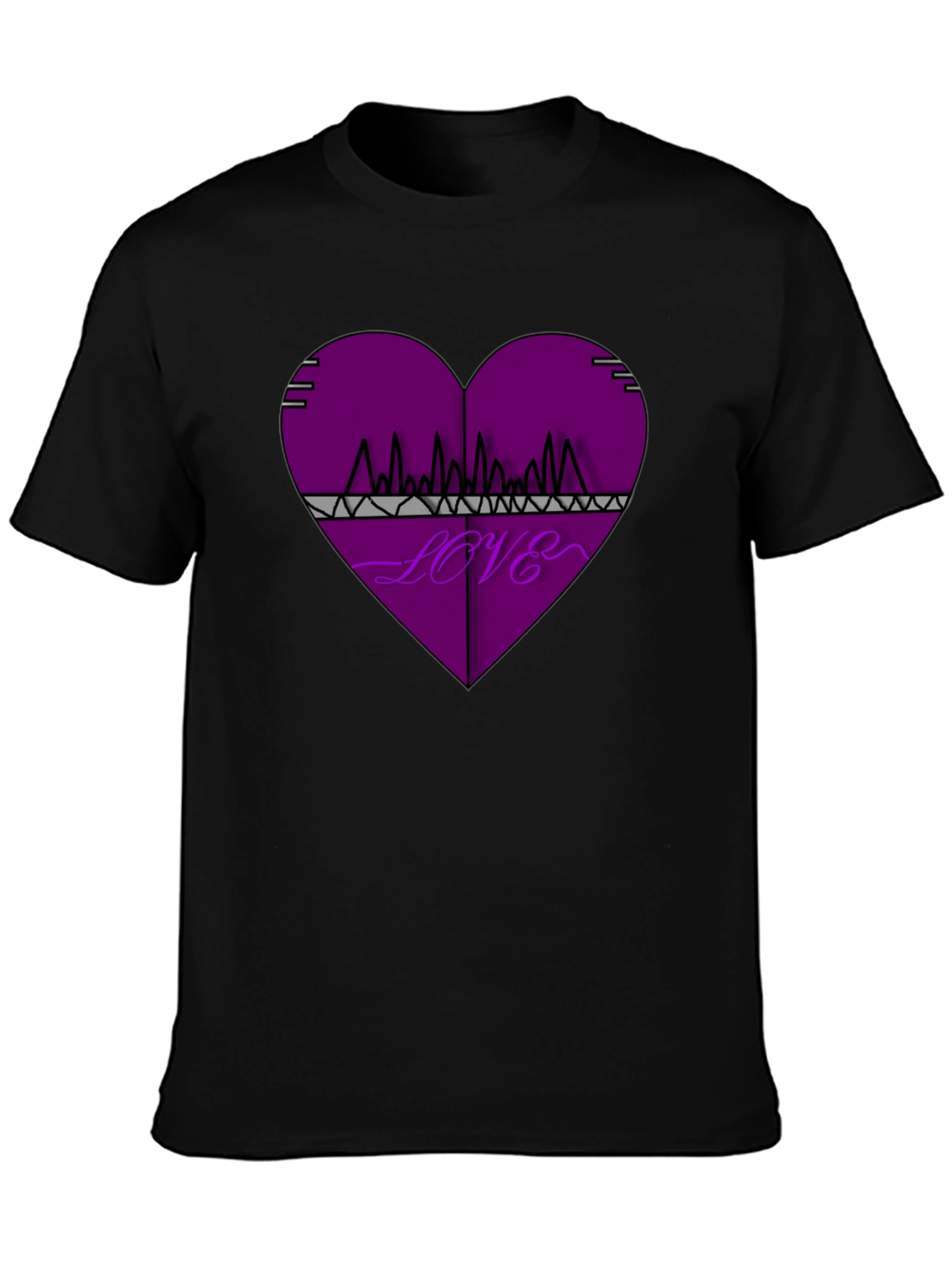 Love Frequency Graphic Tee - Black Cotton