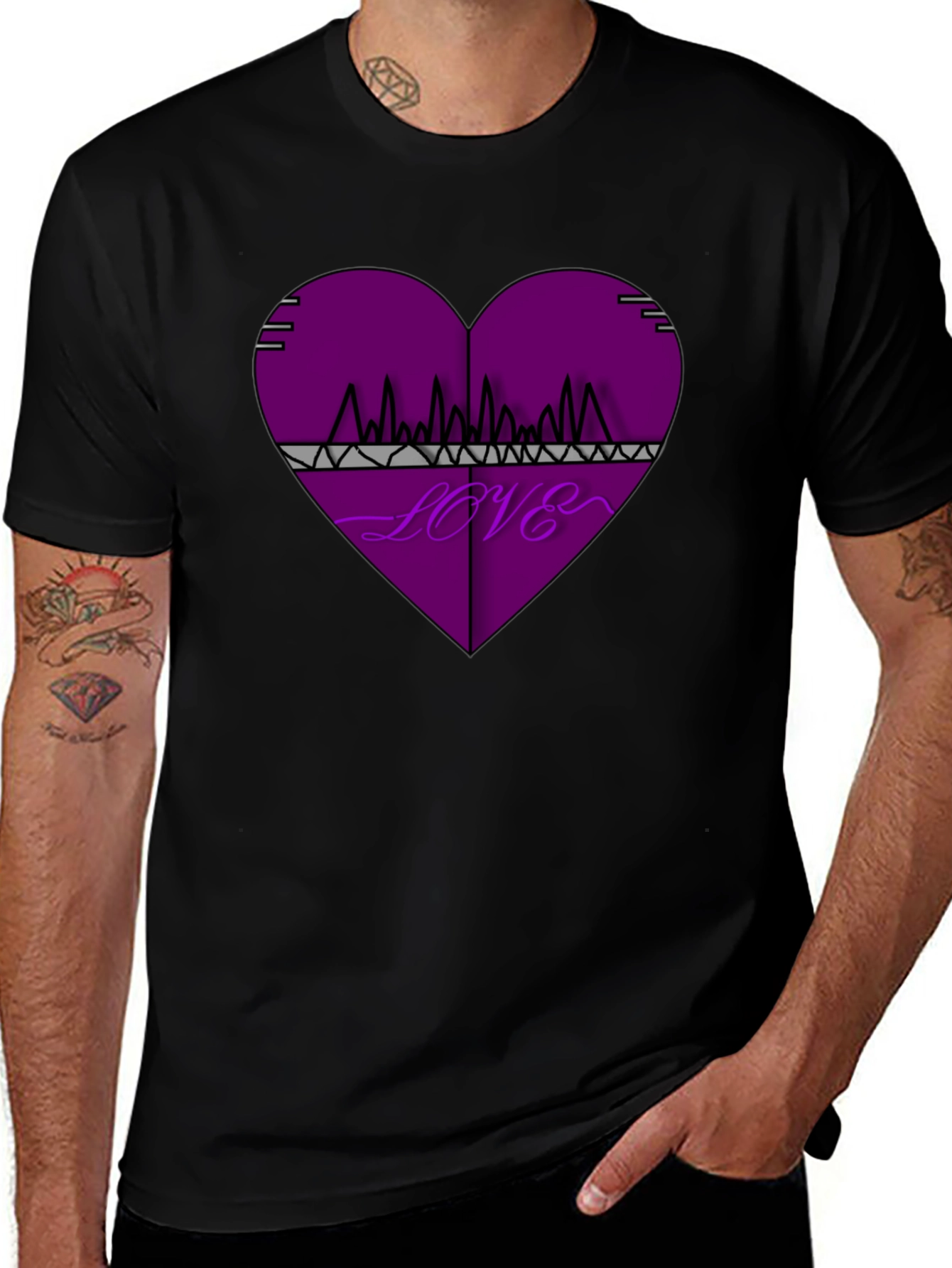 Love Frequency Graphic Tee - Black Cotton