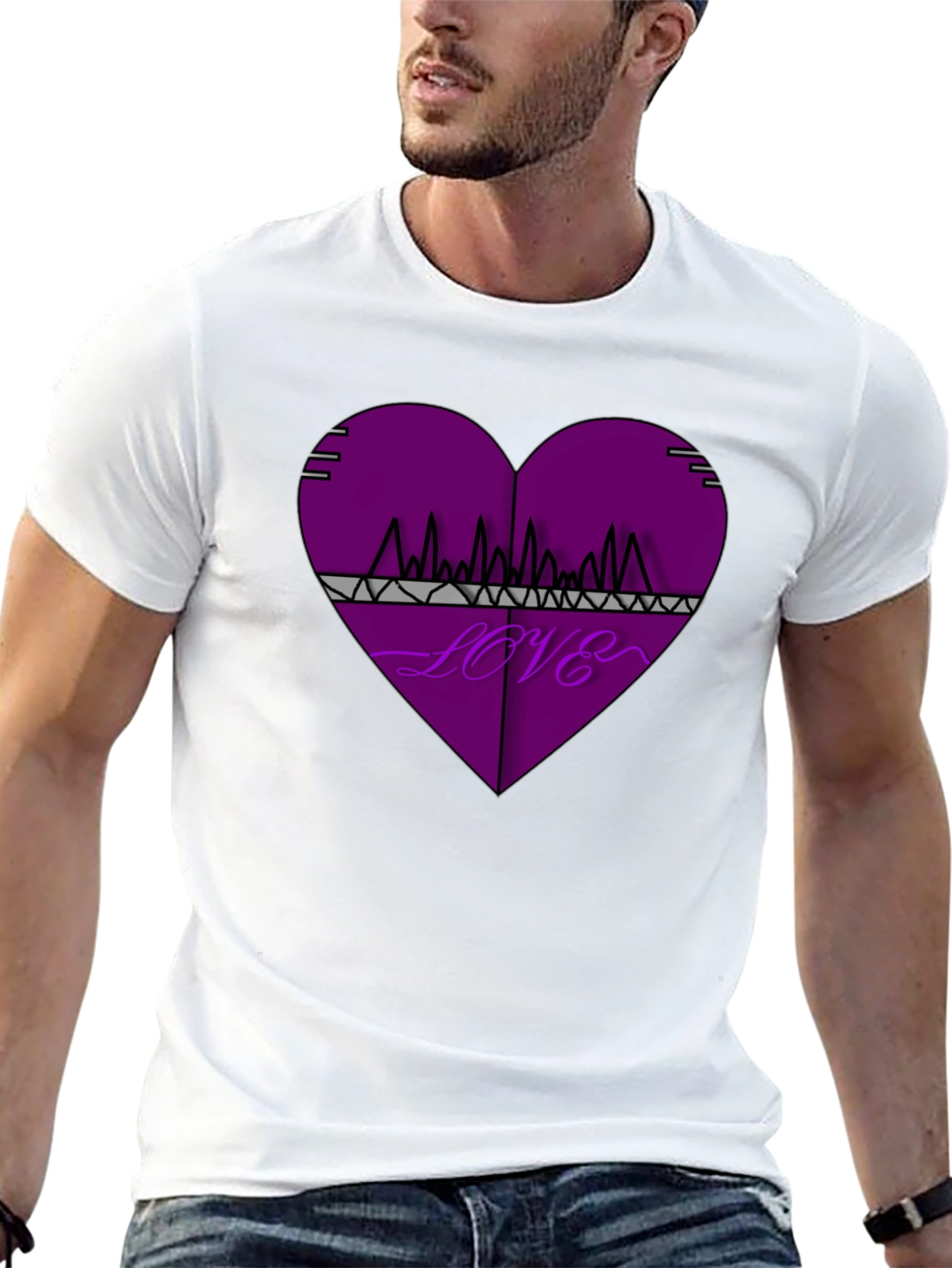 Love Frequency Graphic Tee - Black Cotton