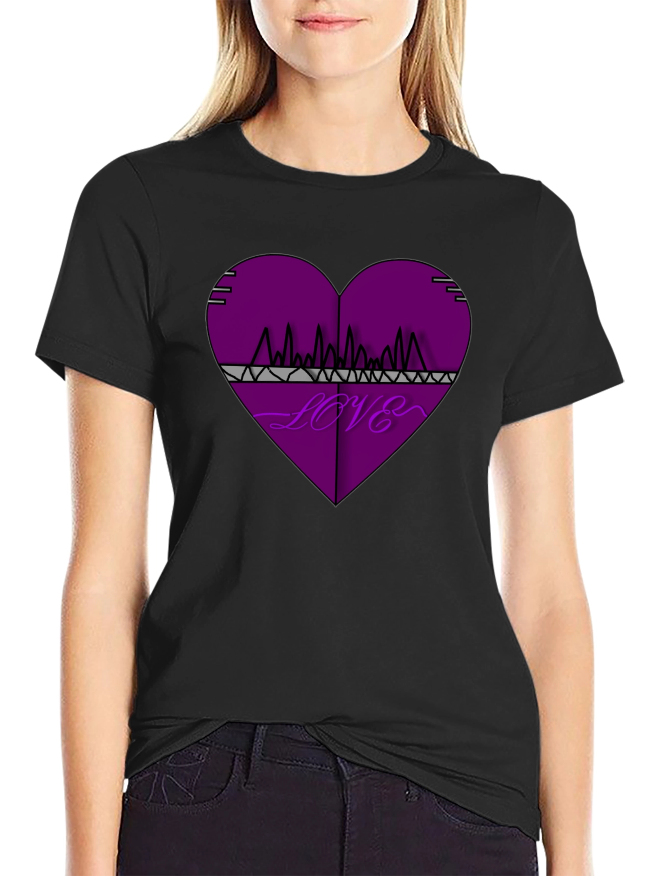 Love Frequency Graphic Tee - Black Cotton