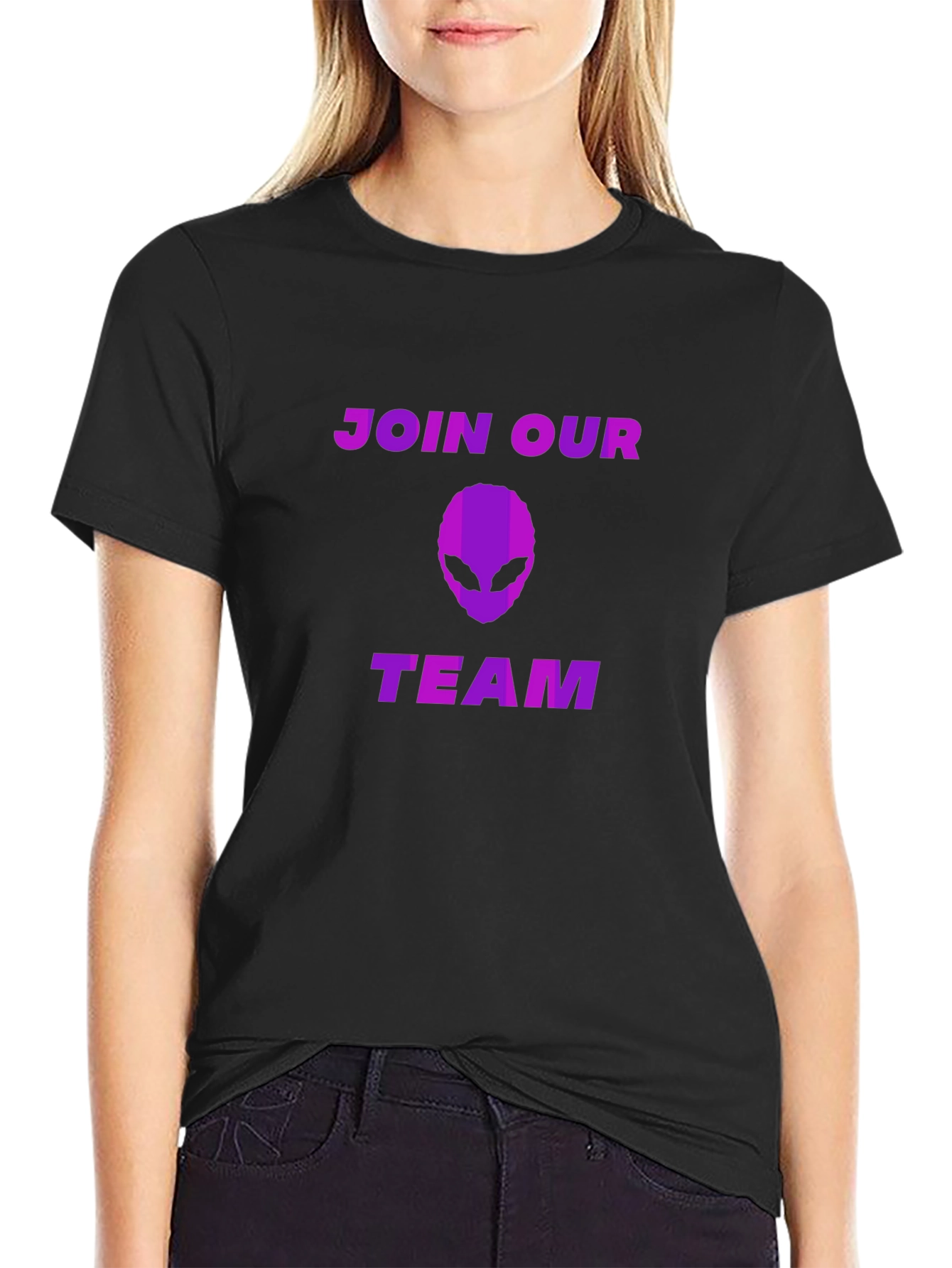 Join Our Team Alien Graphic Tee - Black