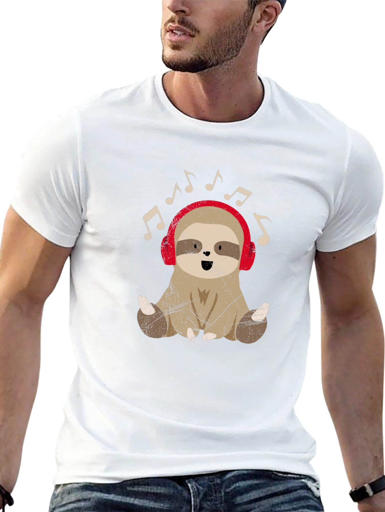 Sloth Music Lover T-Shirt - Cute Animal Tee
