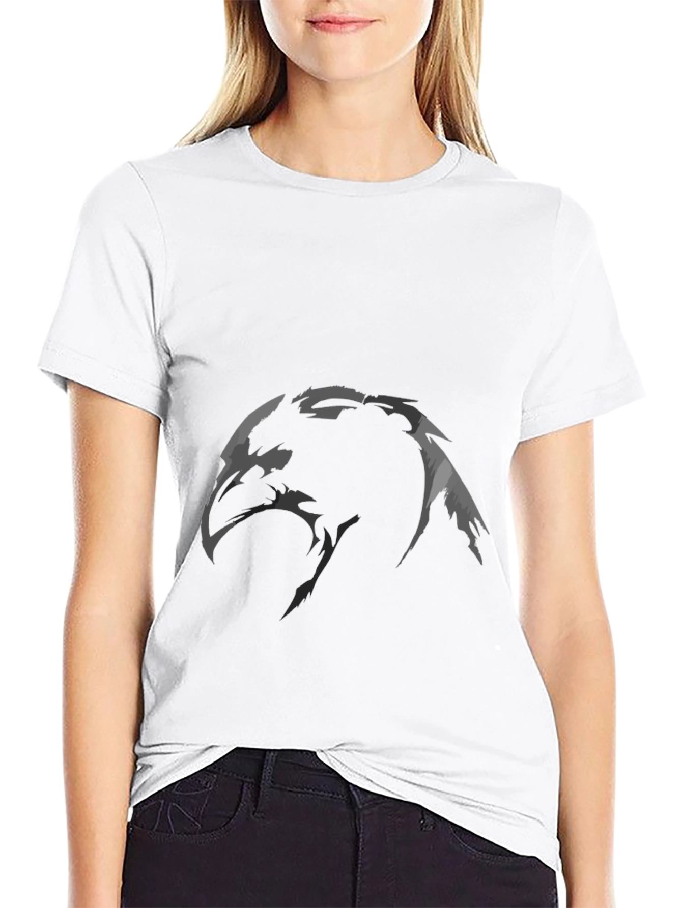 Raven Graphic Print Black T-Shirt