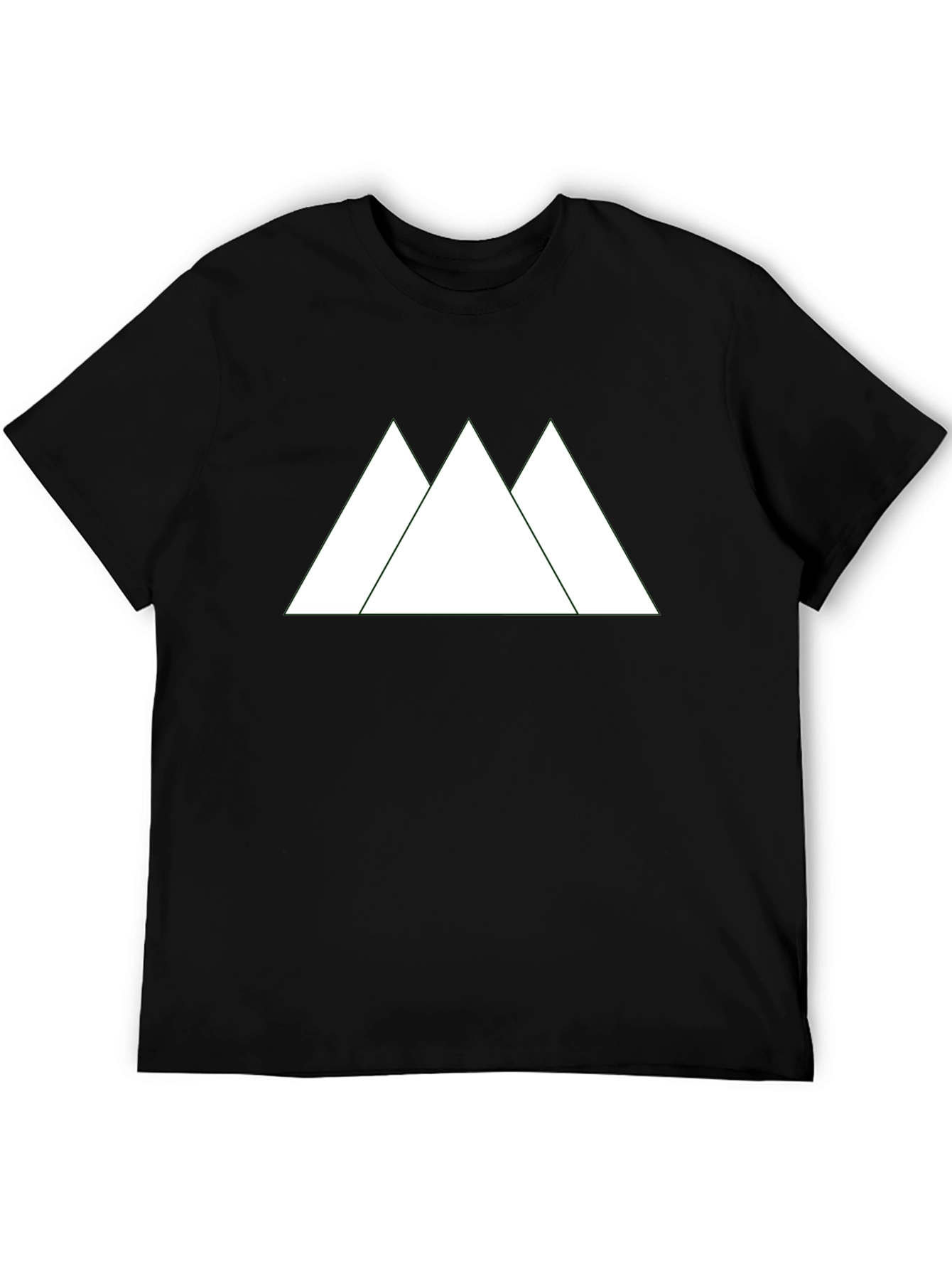 Minimalist Mountain Peak Graphic Tee - Black