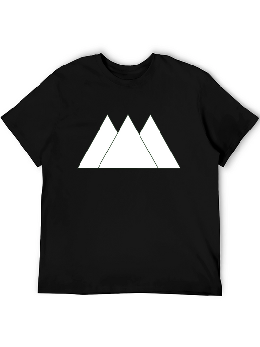 Minimalist Mountain Peak Graphic Tee - Black
