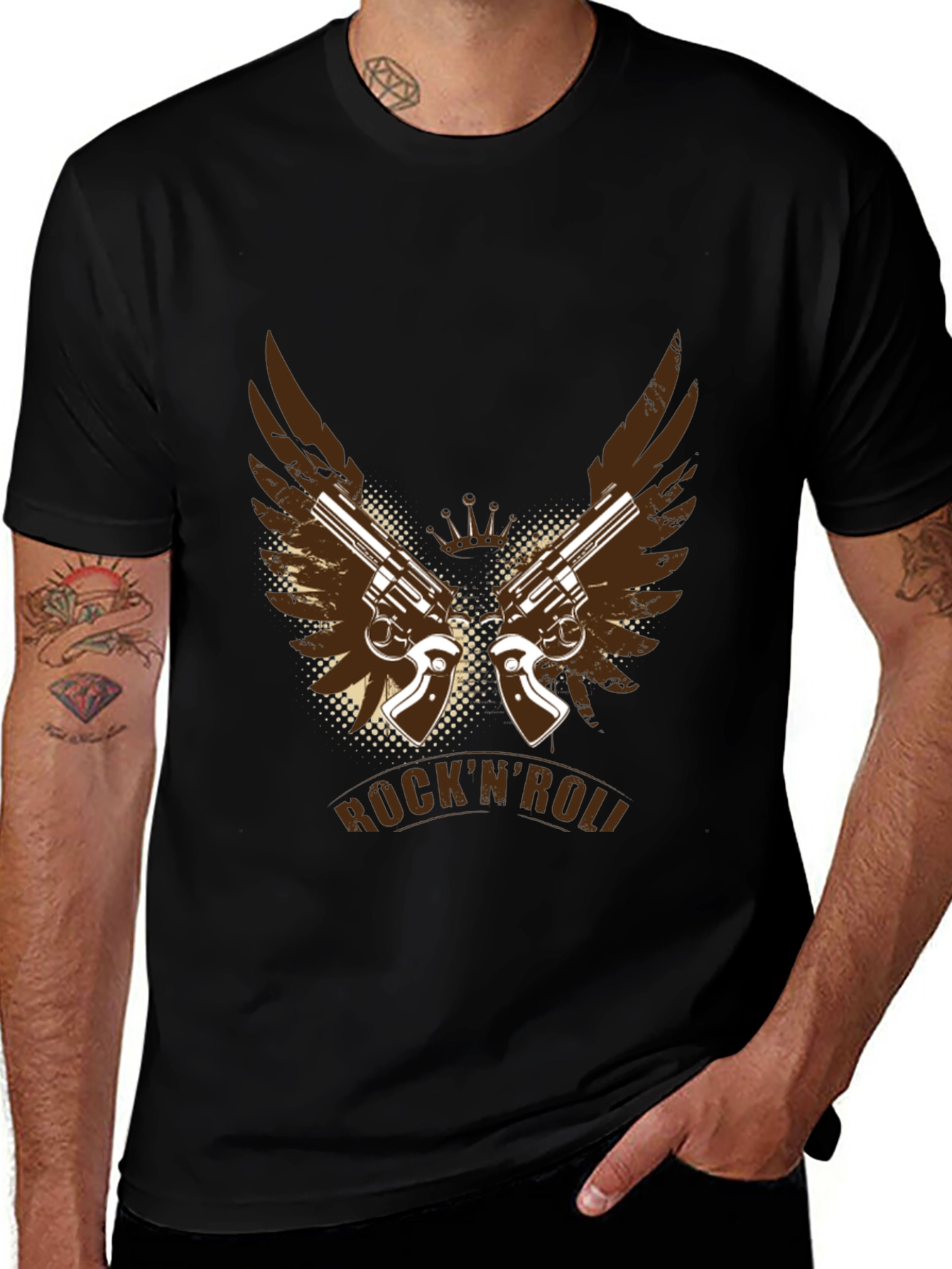 RocknRoll Guns T-Shirt - Cool Graphic Tee