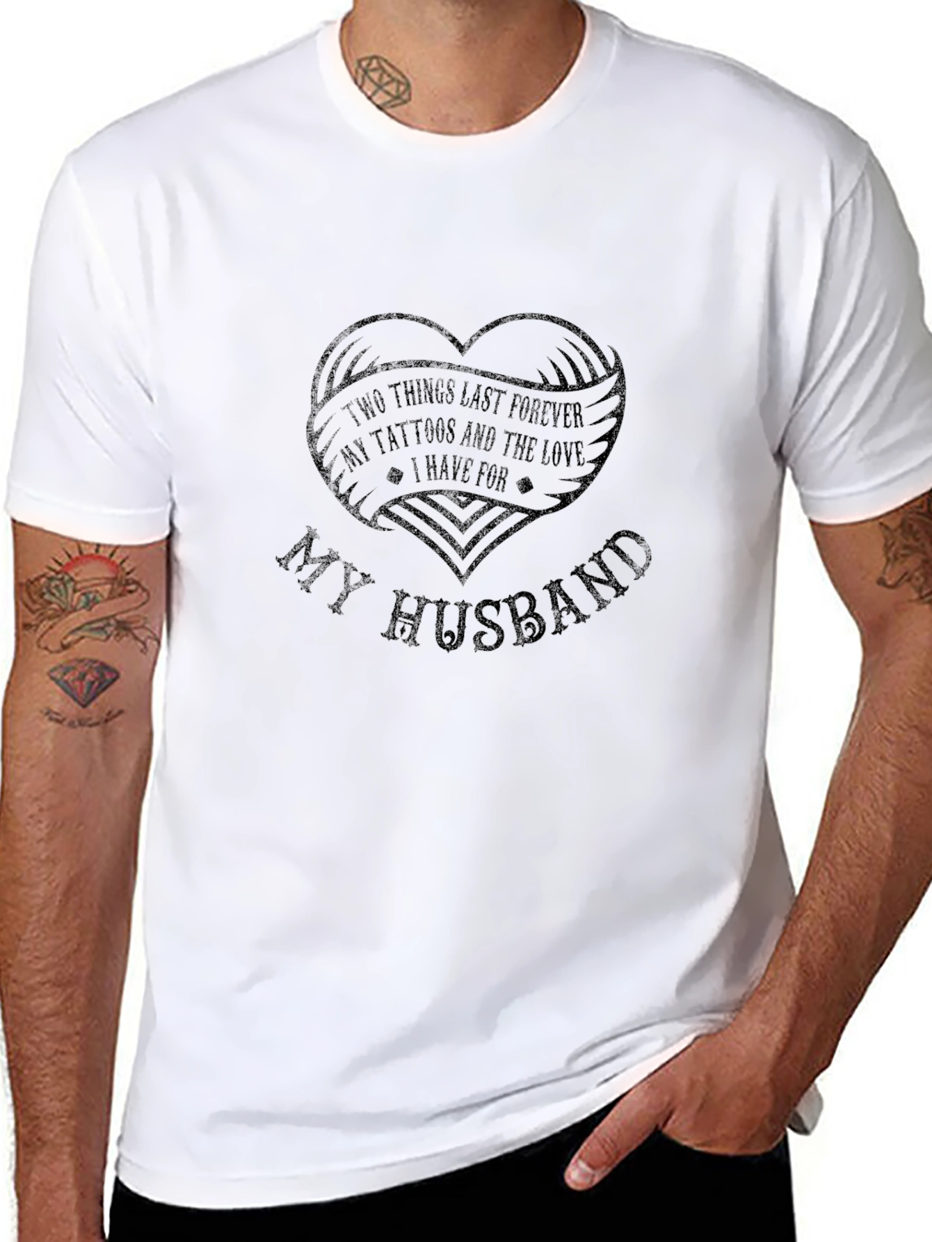 Tattoos and Husband Love T-Shirt