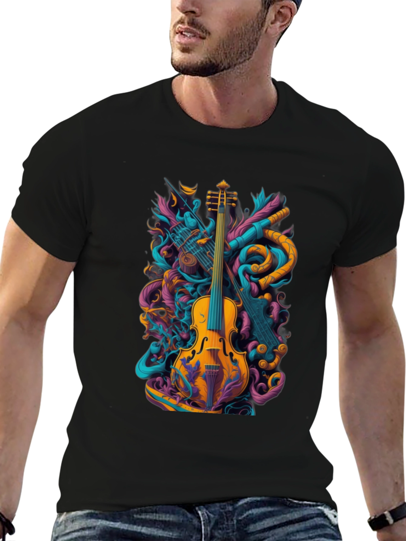 Music Lovers Tee - Violin Graphic T-Shirt