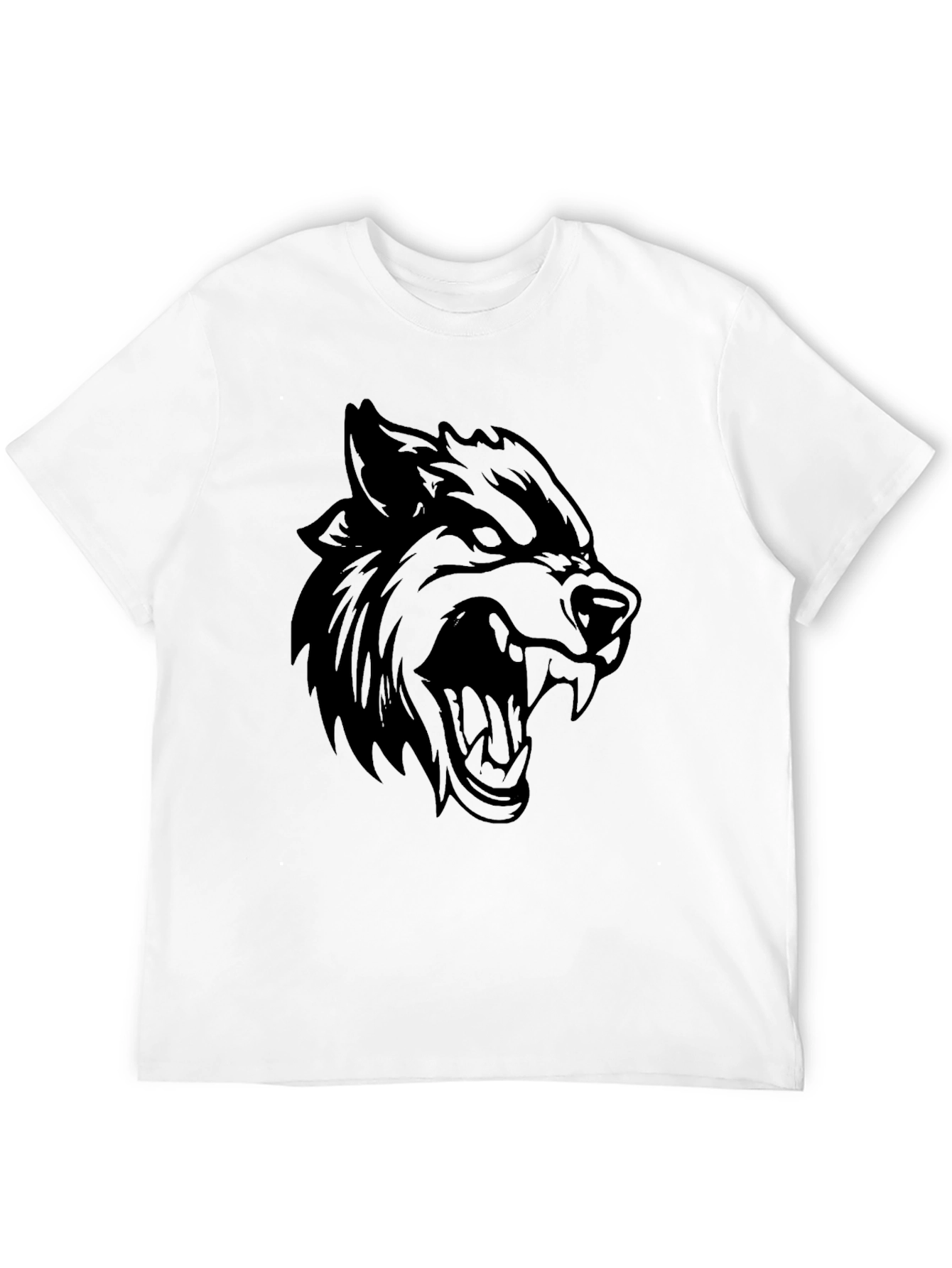 Mens Black Wolf Graphic Tee