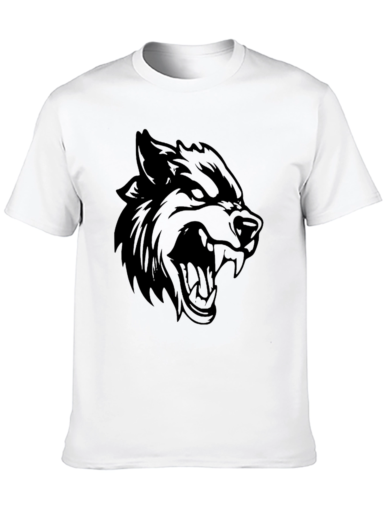Mens Black Wolf Graphic Tee