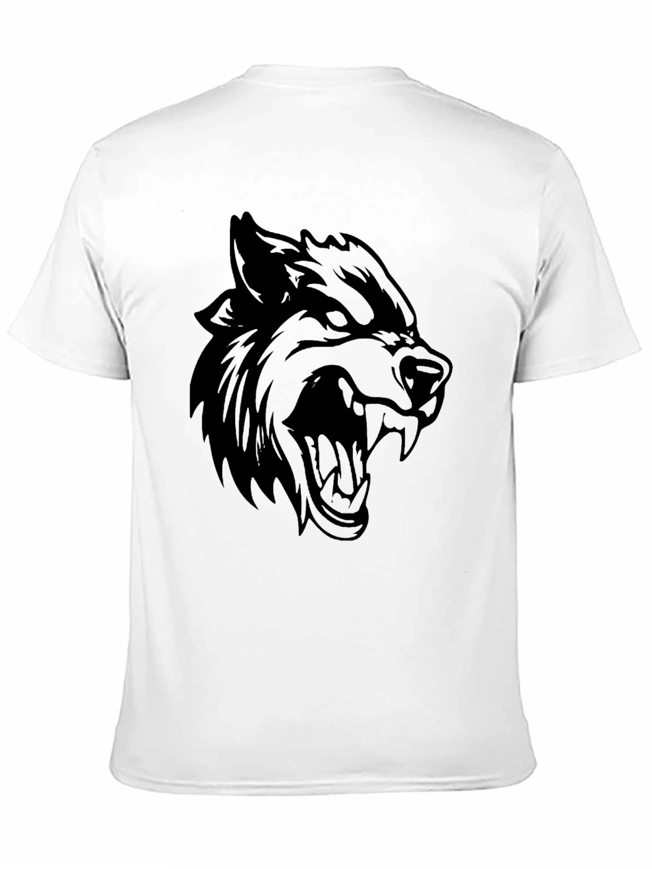 Mens Black Wolf Graphic Tee
