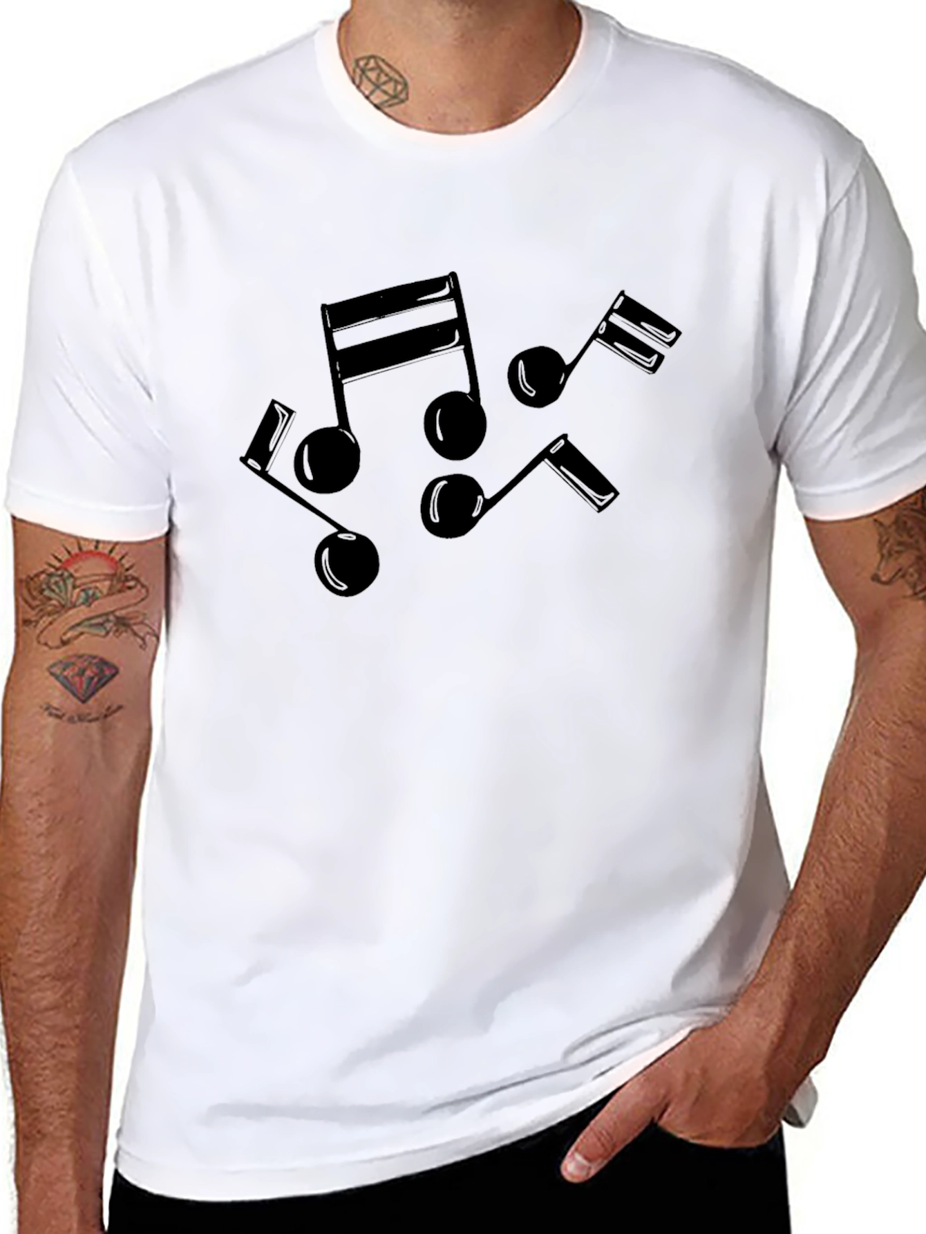 Musical Note Black T-Shirt