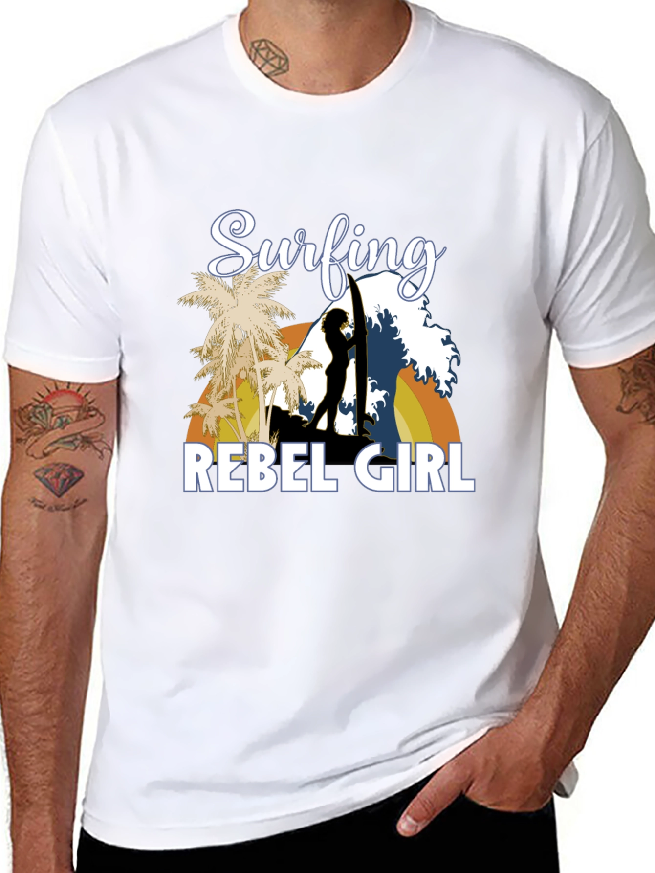 Surfing Rebel Girl Graphic T-Shirt