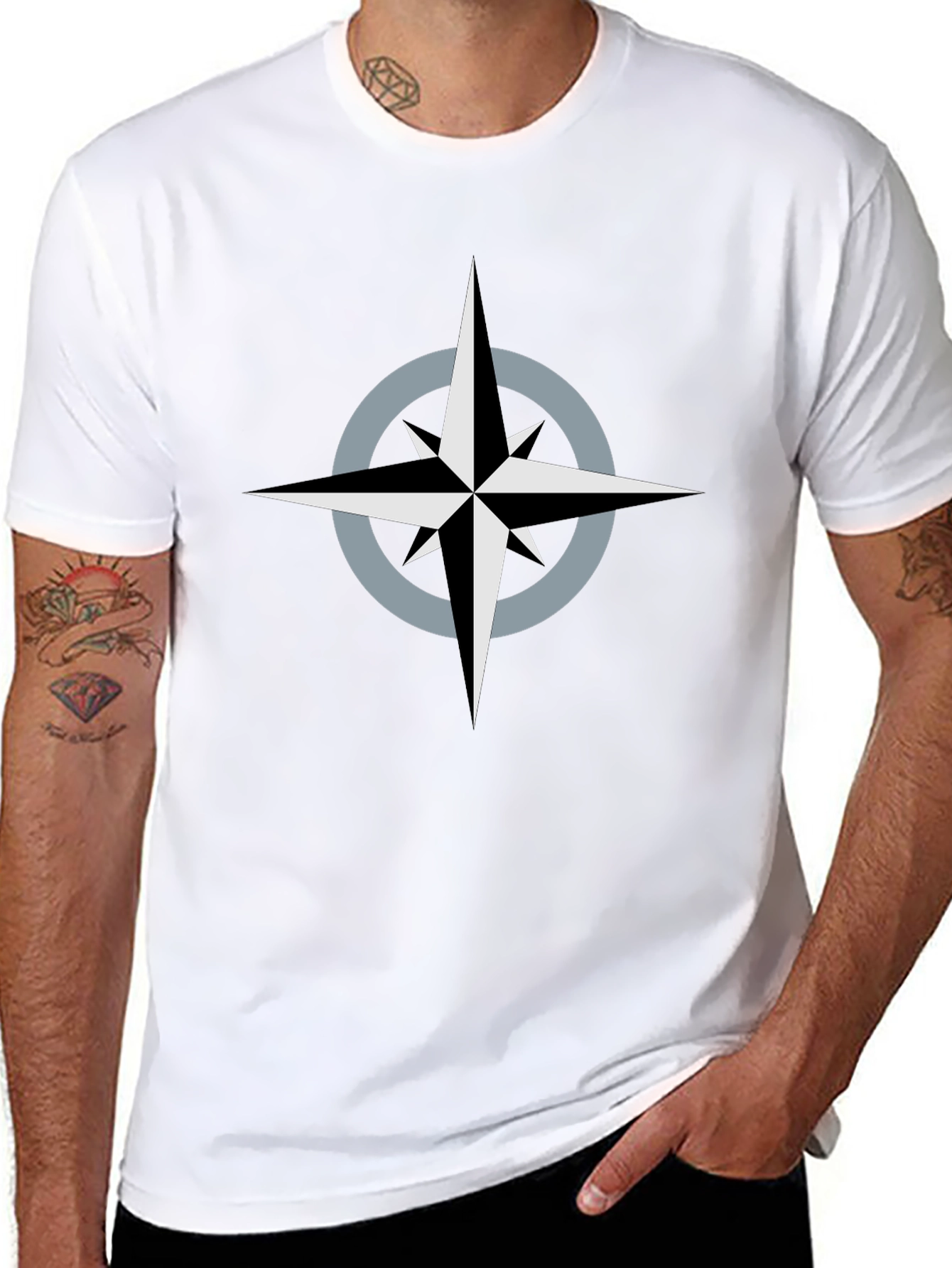 Compass Star Black T-Shirt