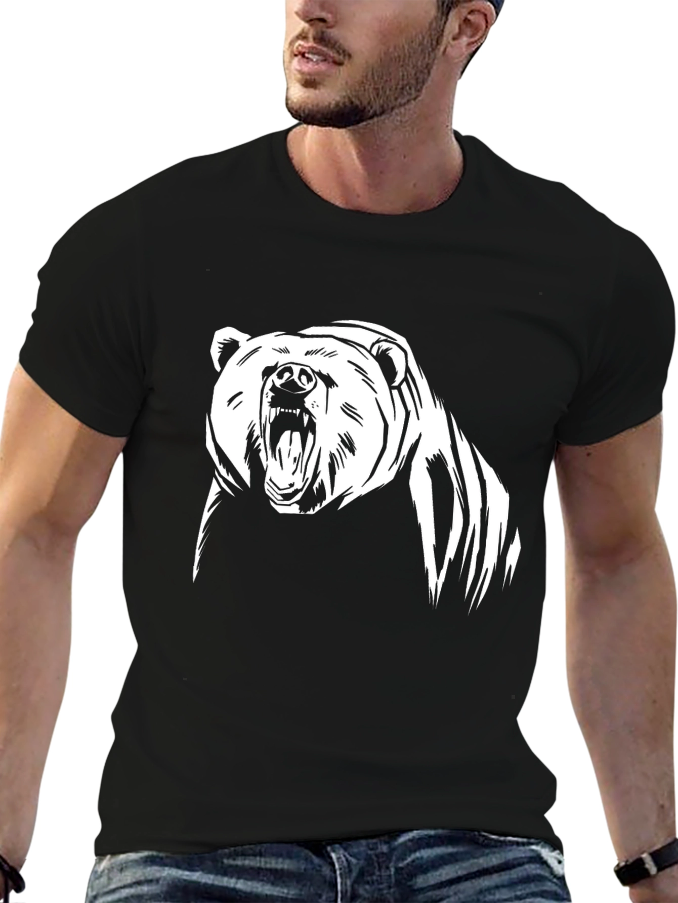 Roaring Bear Graphic Tee - Black