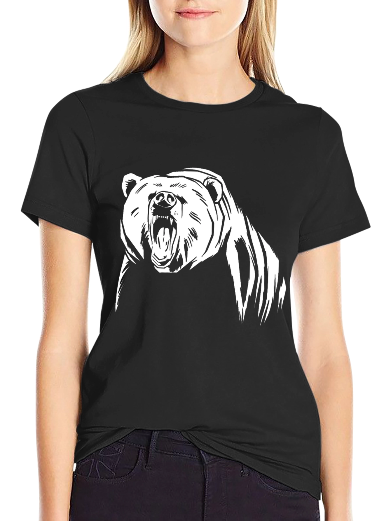 Roaring Bear Graphic Tee - Black