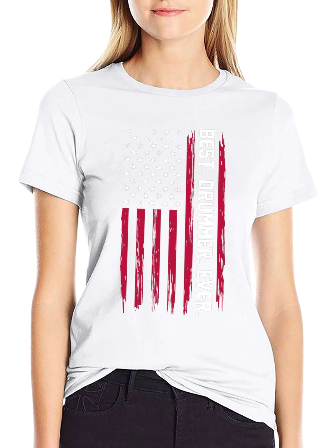 Best Drummer Ever Graphic Tee - USA Flag Style