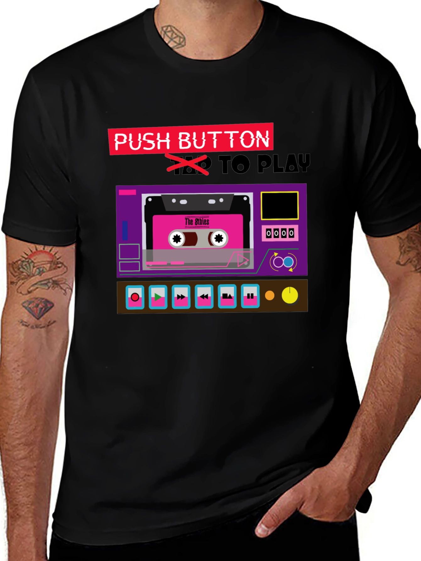 Retro Cassette Tape Player Graphic T-Shirt