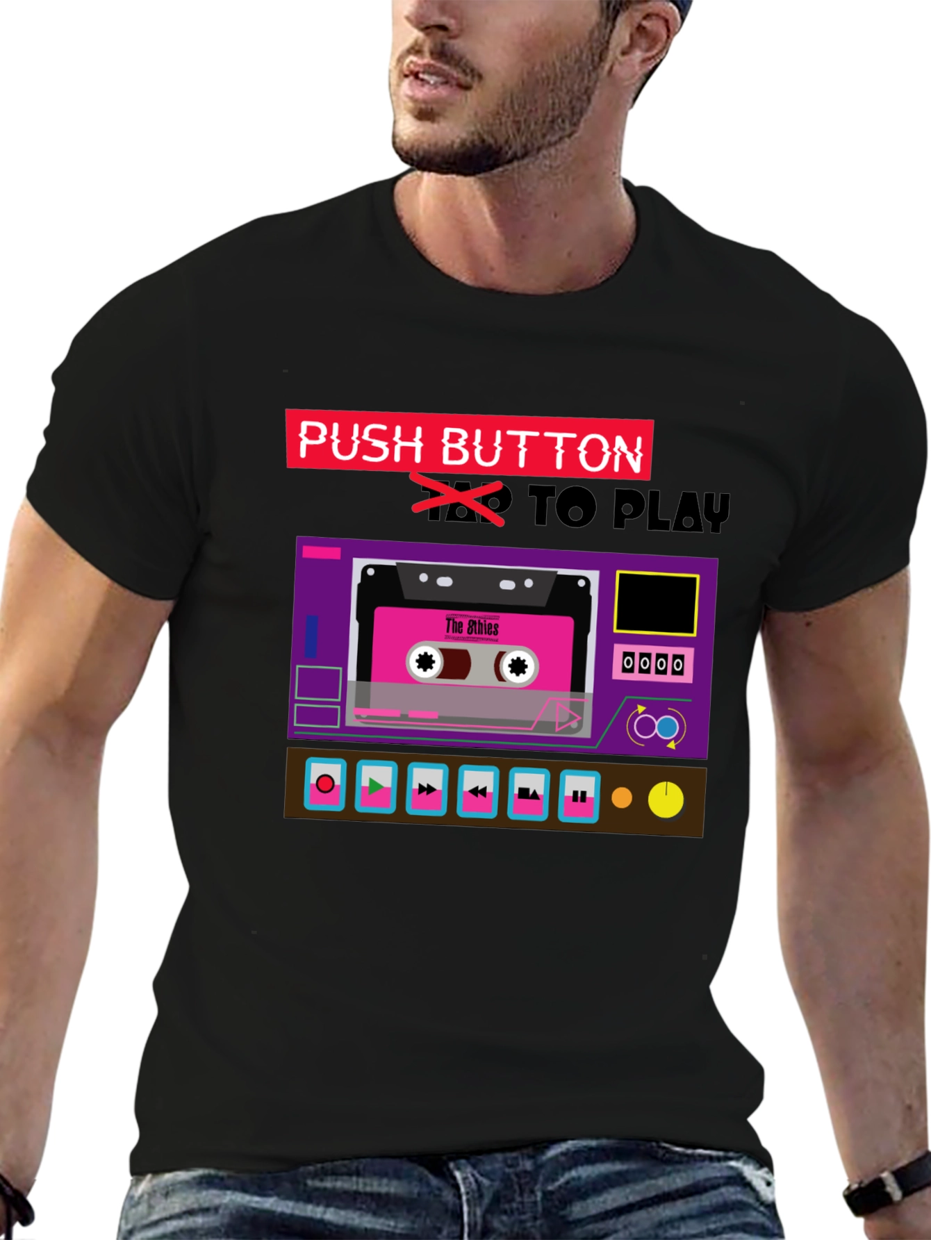 Retro Cassette Tape Player Graphic T-Shirt