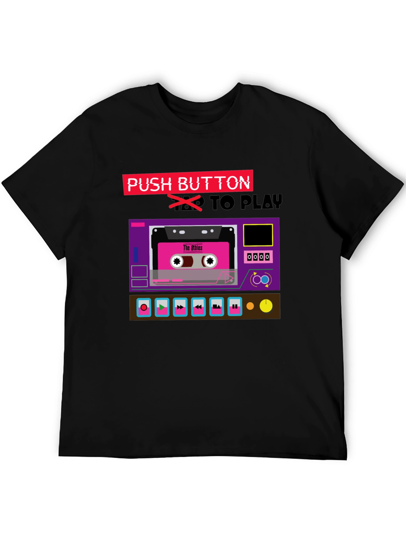 Retro Cassette Tape Player Graphic T-Shirt
