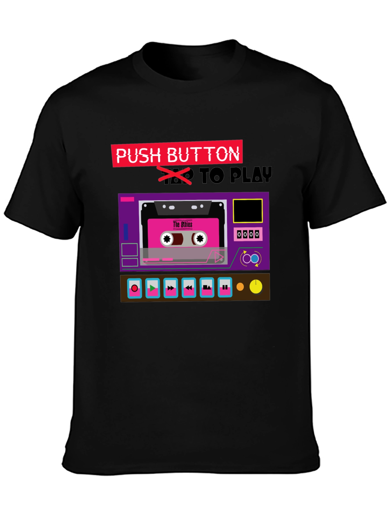 Retro Cassette Tape Player Graphic T-Shirt