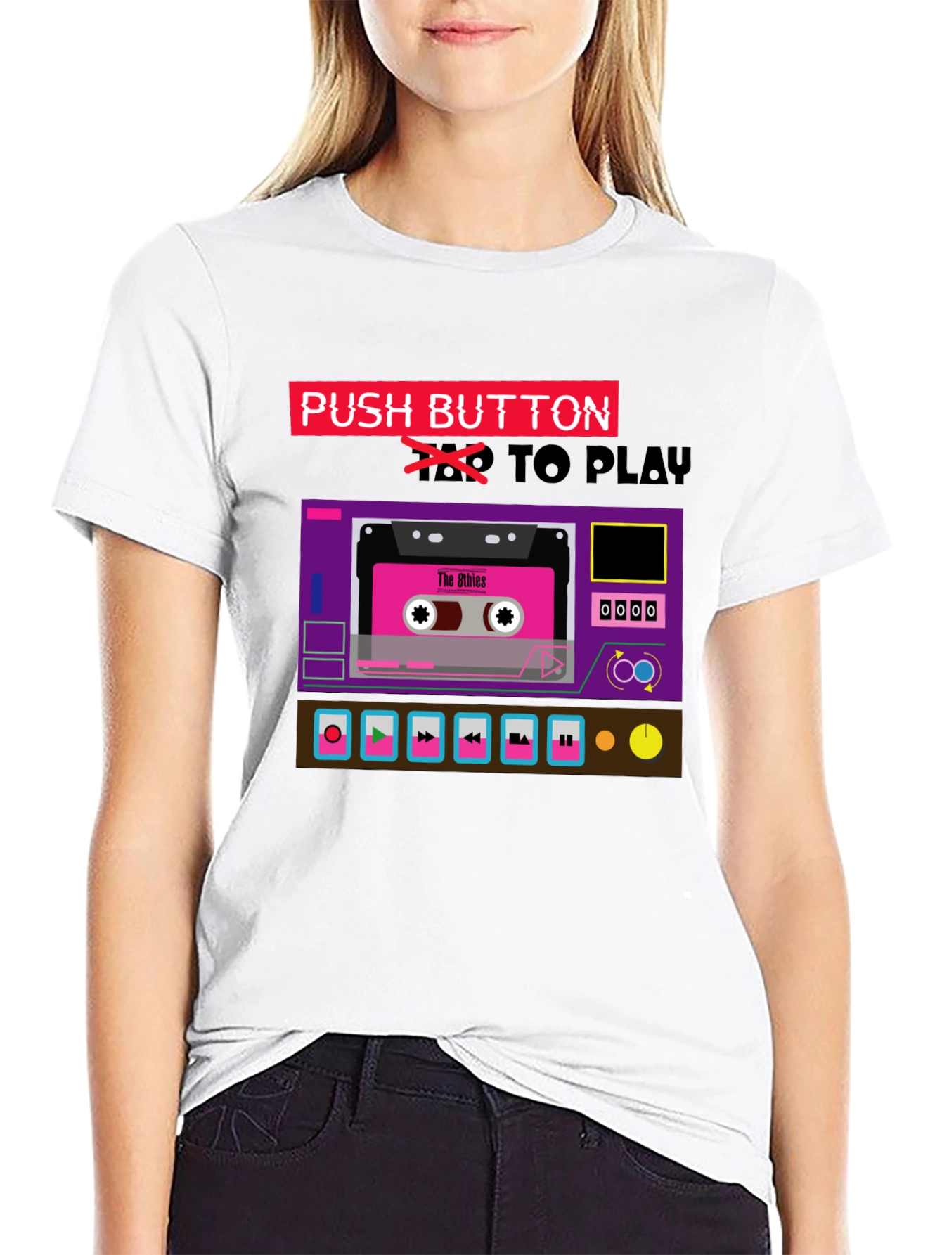 Retro Cassette Tape Player Graphic T-Shirt