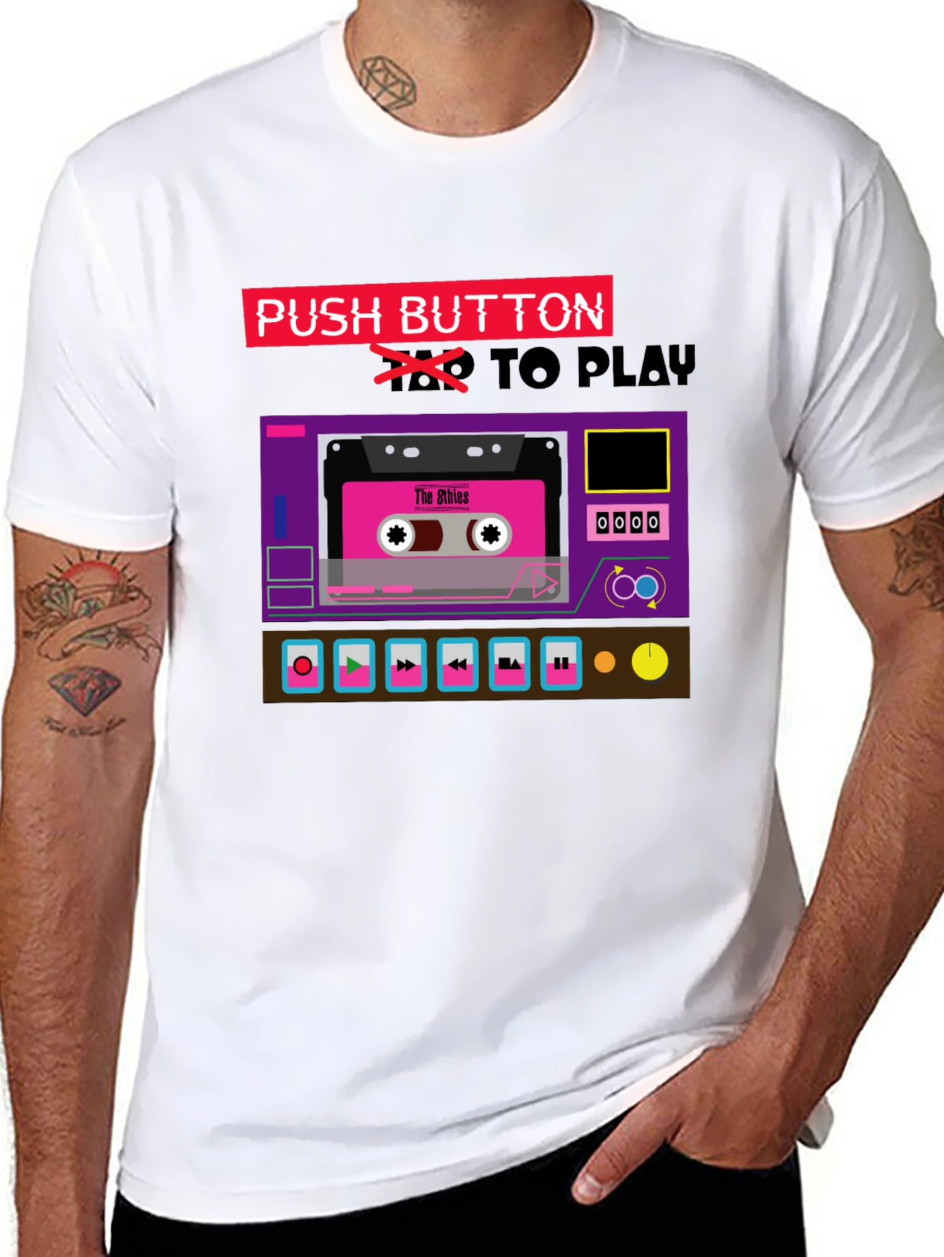 Retro Cassette Tape Player Graphic T-Shirt