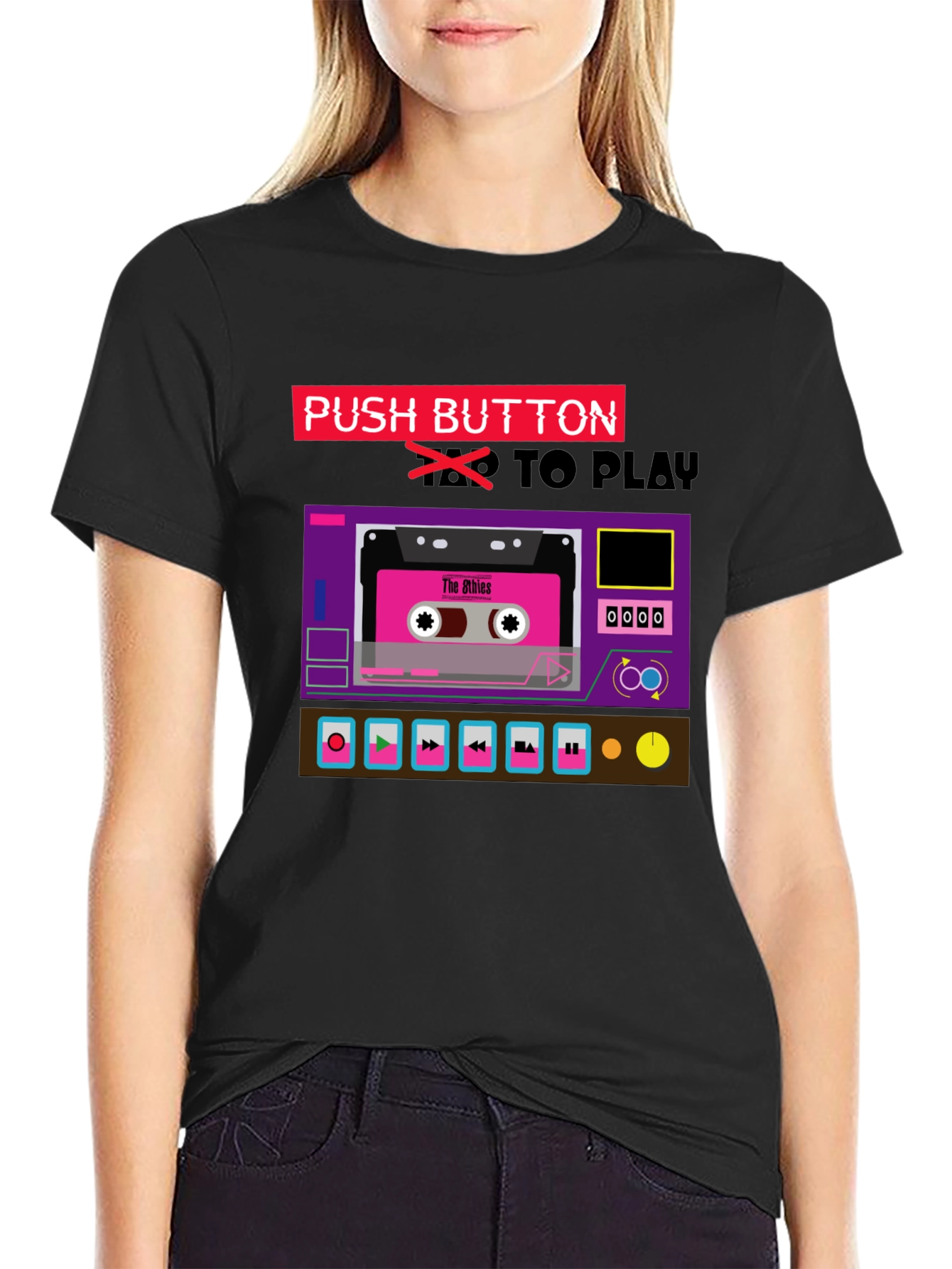 Retro Cassette Tape Player Graphic T-Shirt